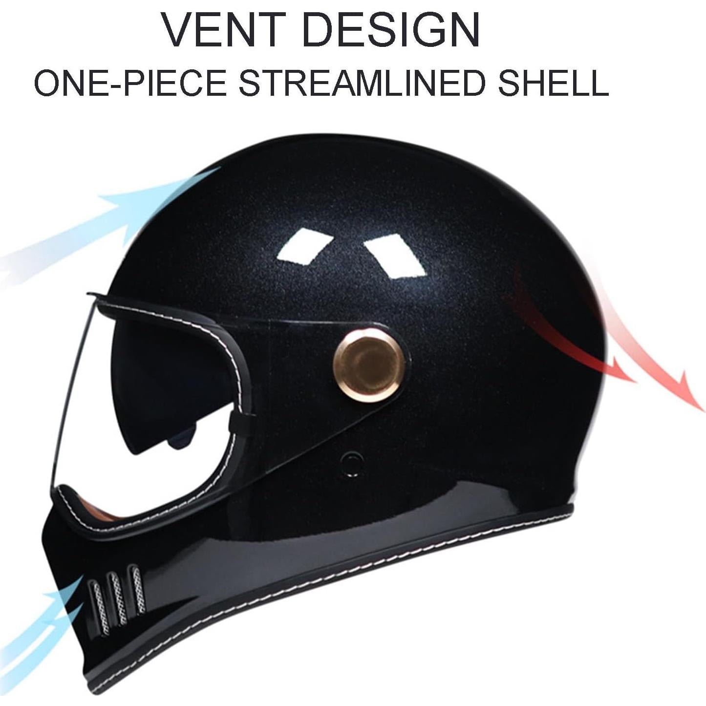 Casco Jet MDXDKJ Vintage Unisex ABS ECE DOT XL 61-62cm