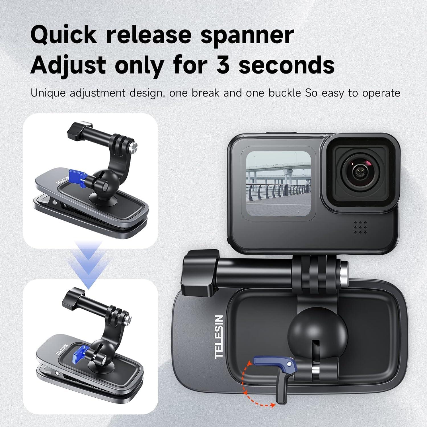 Soporte Magnético TELESIN para Mochila y Teléfono 360°