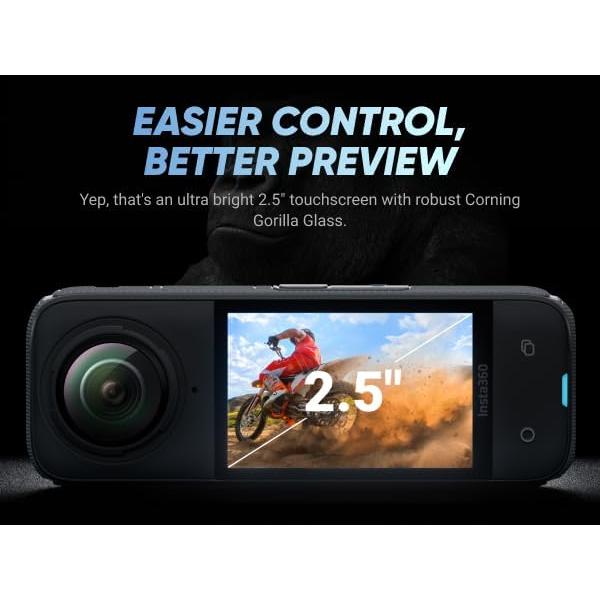 Cámara de Acción Insta360 X4 8K 360 Impermeable con Pantalla Táctil