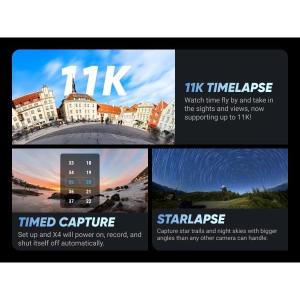 Cámara de Acción Insta360 X4 8K 360 Impermeable con Pantalla Táctil