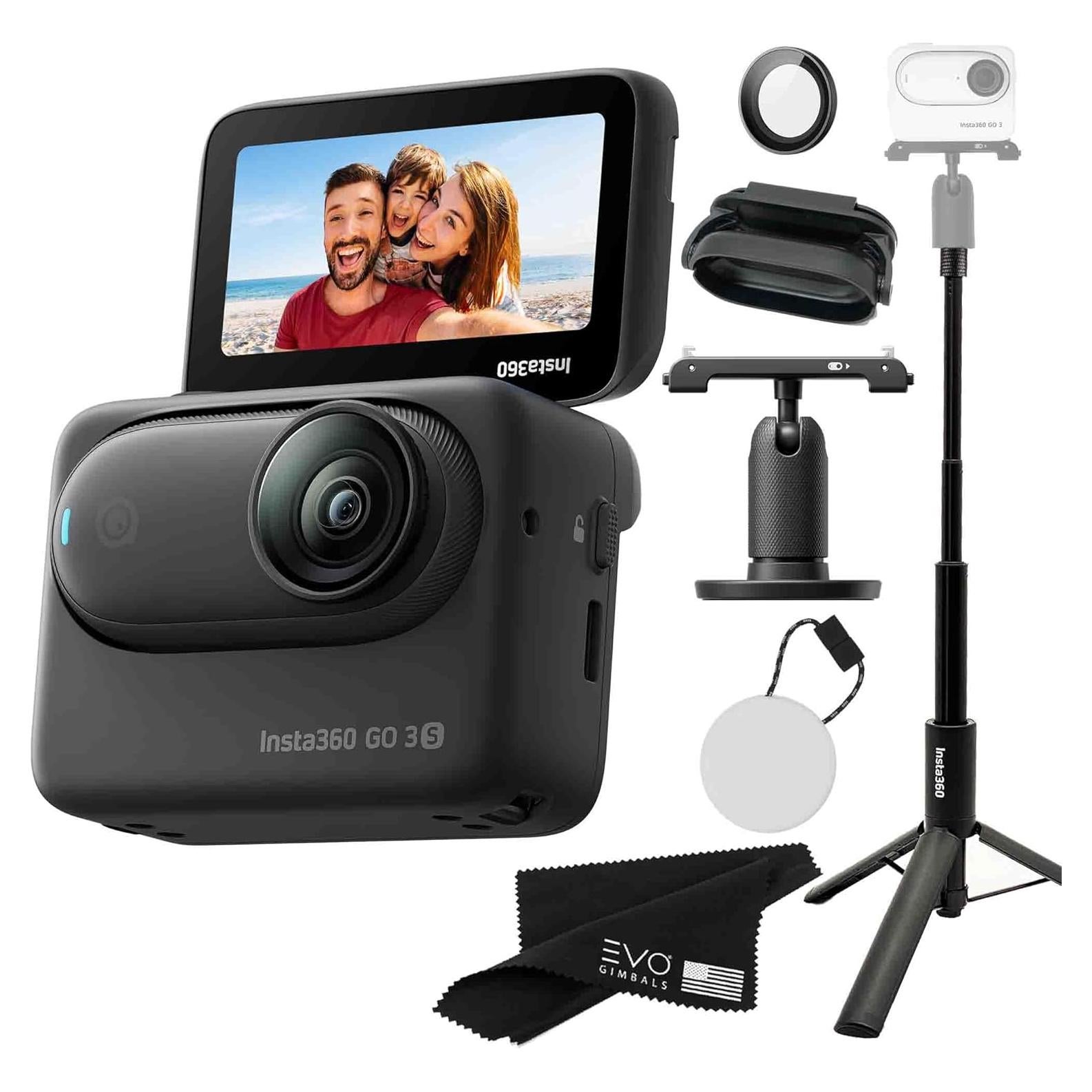 Cámara de acción Insta360 GO 3S 128GB Negra con trípode