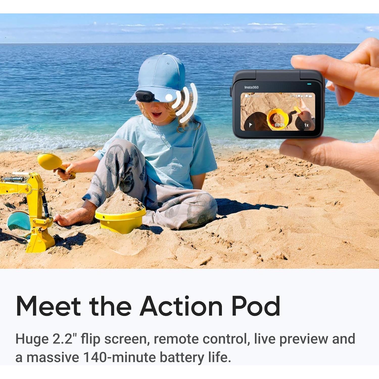 Cámara de acción Insta360 GO 3S 128GB Negra con trípode