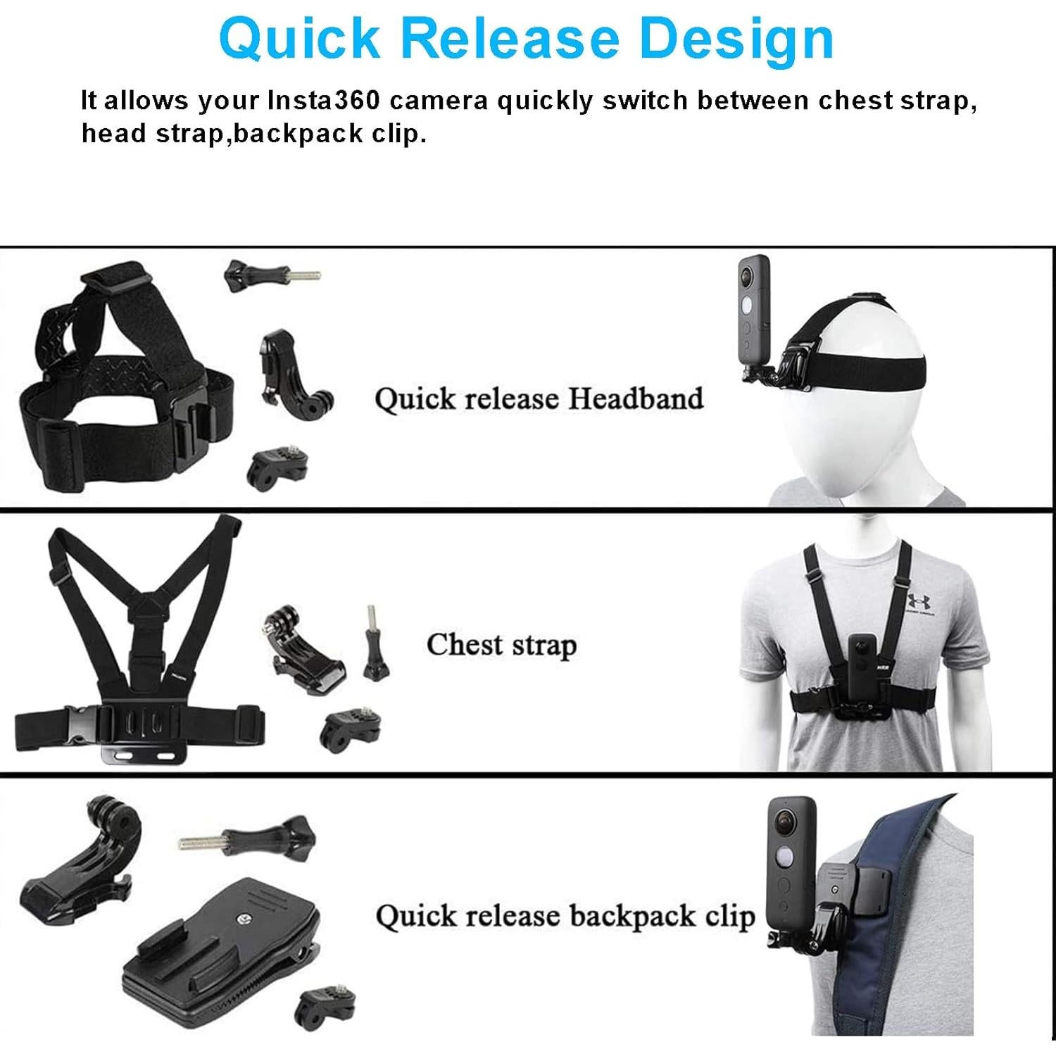 Kit de Accesorios PellKing para Insta360 One X5/X4/X3/X2 - Correas y Clips