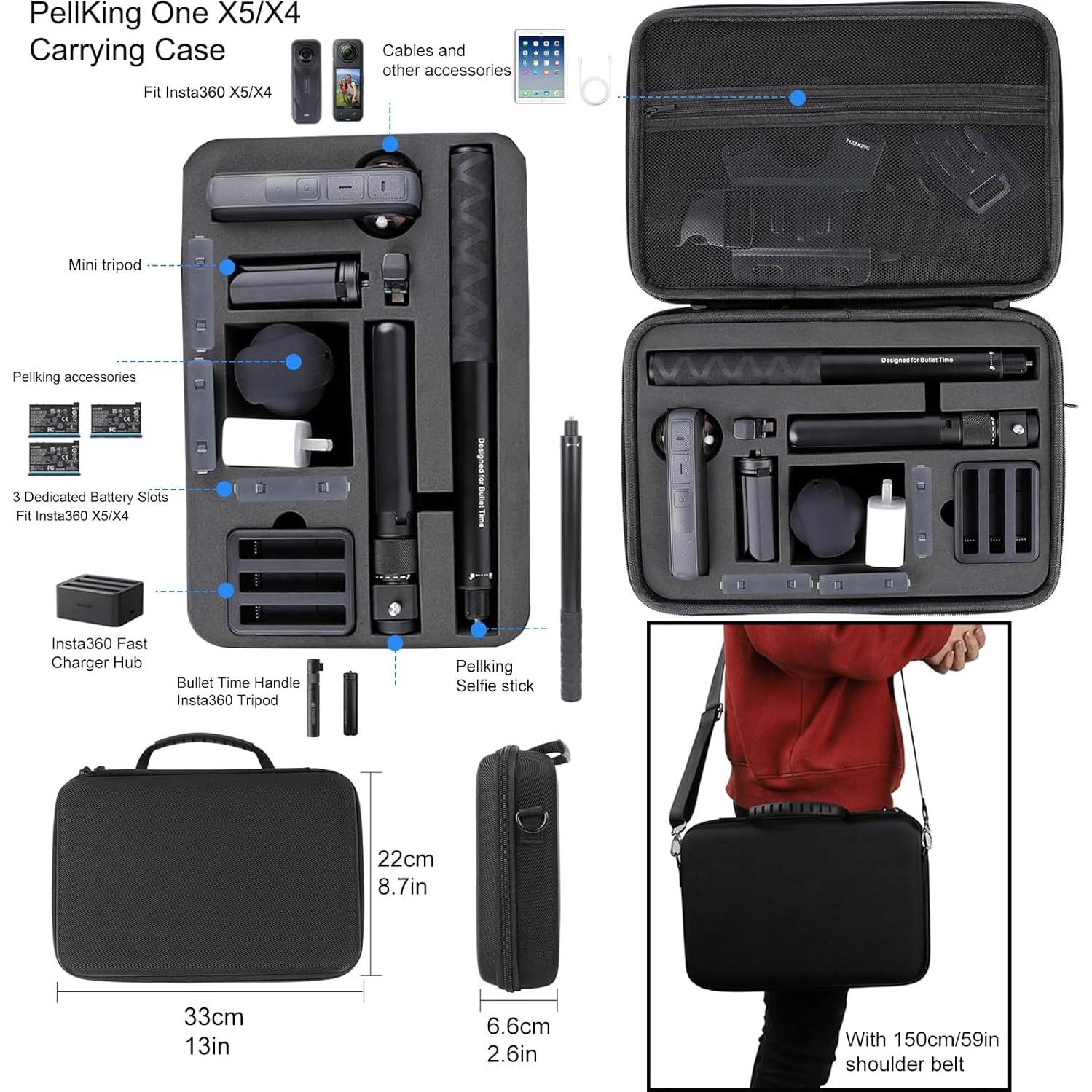 Accesorios para Motocicleta PellKing Insta360 X5/X4 - Funda, Montajes