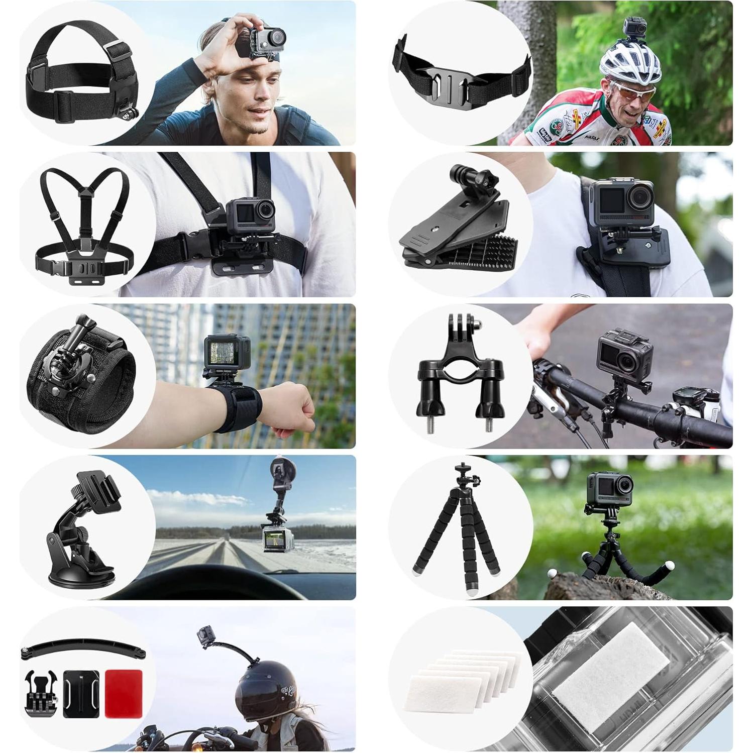 Kit de Accesorios para Cámara de Acción AKASO 60 en 1