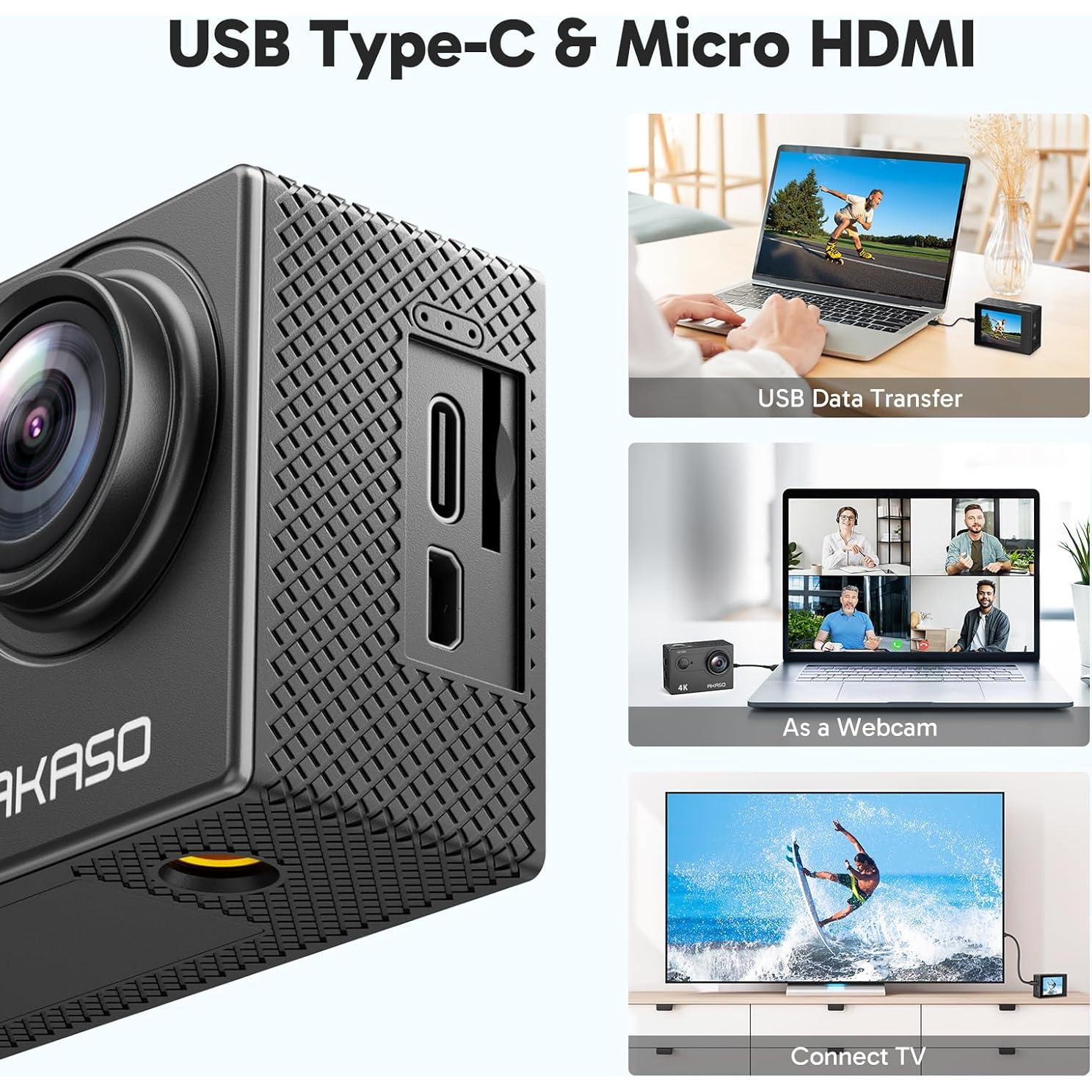 Cámara de acción AKASO EK7000 4K 30fps con tarjeta 128GB