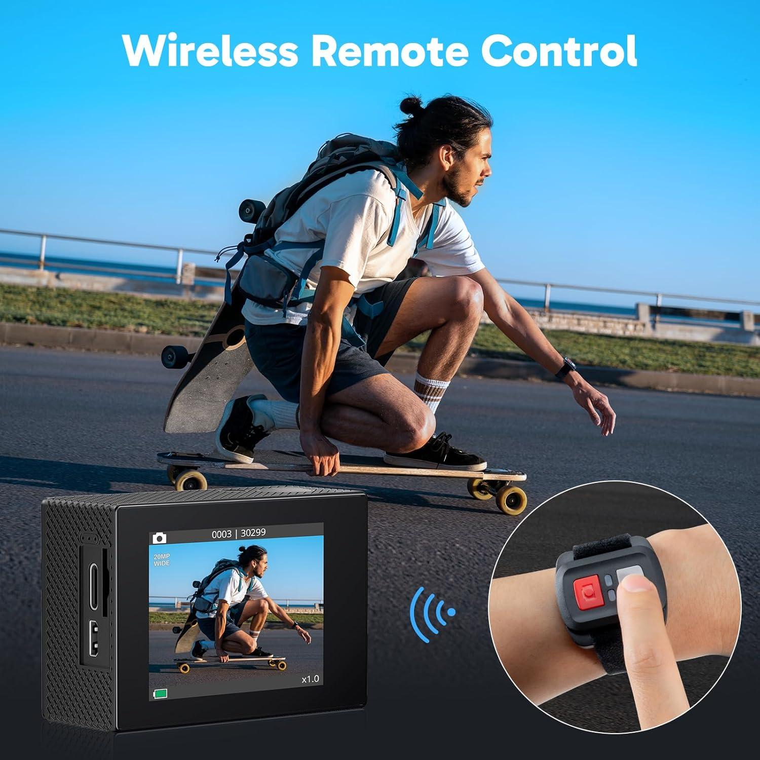 Cámara de Acción AKASO EK7000 4K 20MP con Accesorios 42 en 1