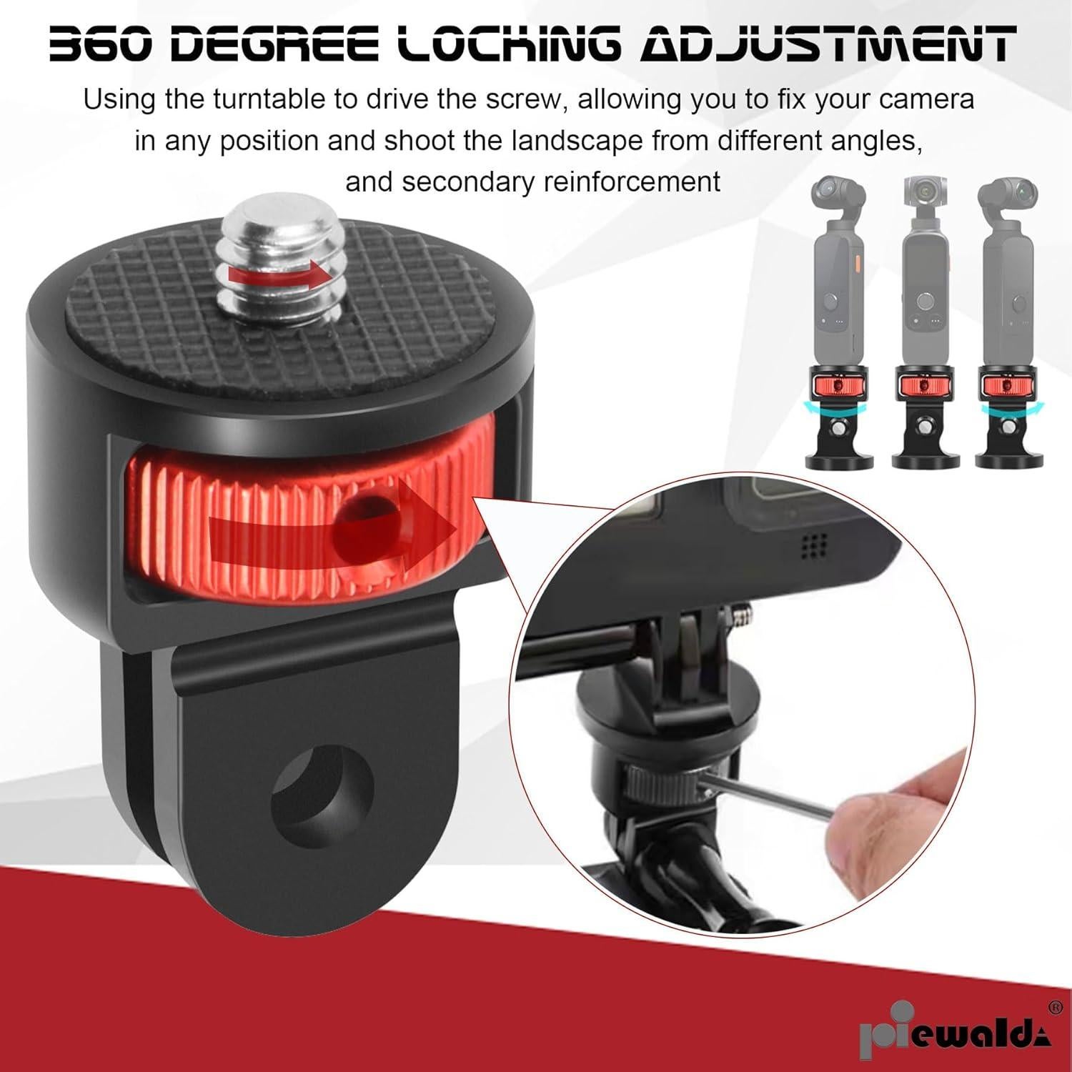 Adaptador de Montaje de Aluminio Liveda 1/4" para GoPro