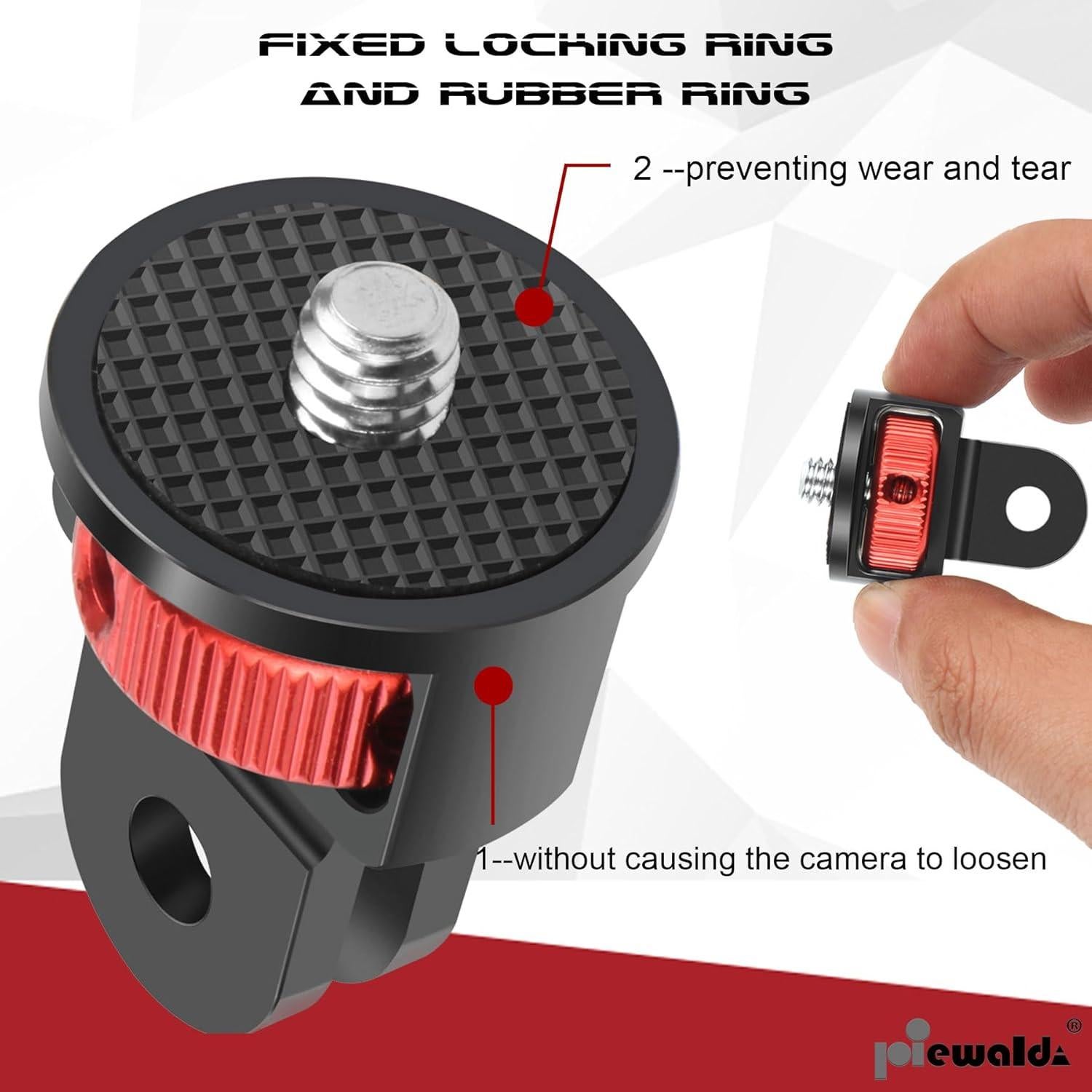 Adaptador de Montaje de Aluminio Liveda 1/4" para GoPro