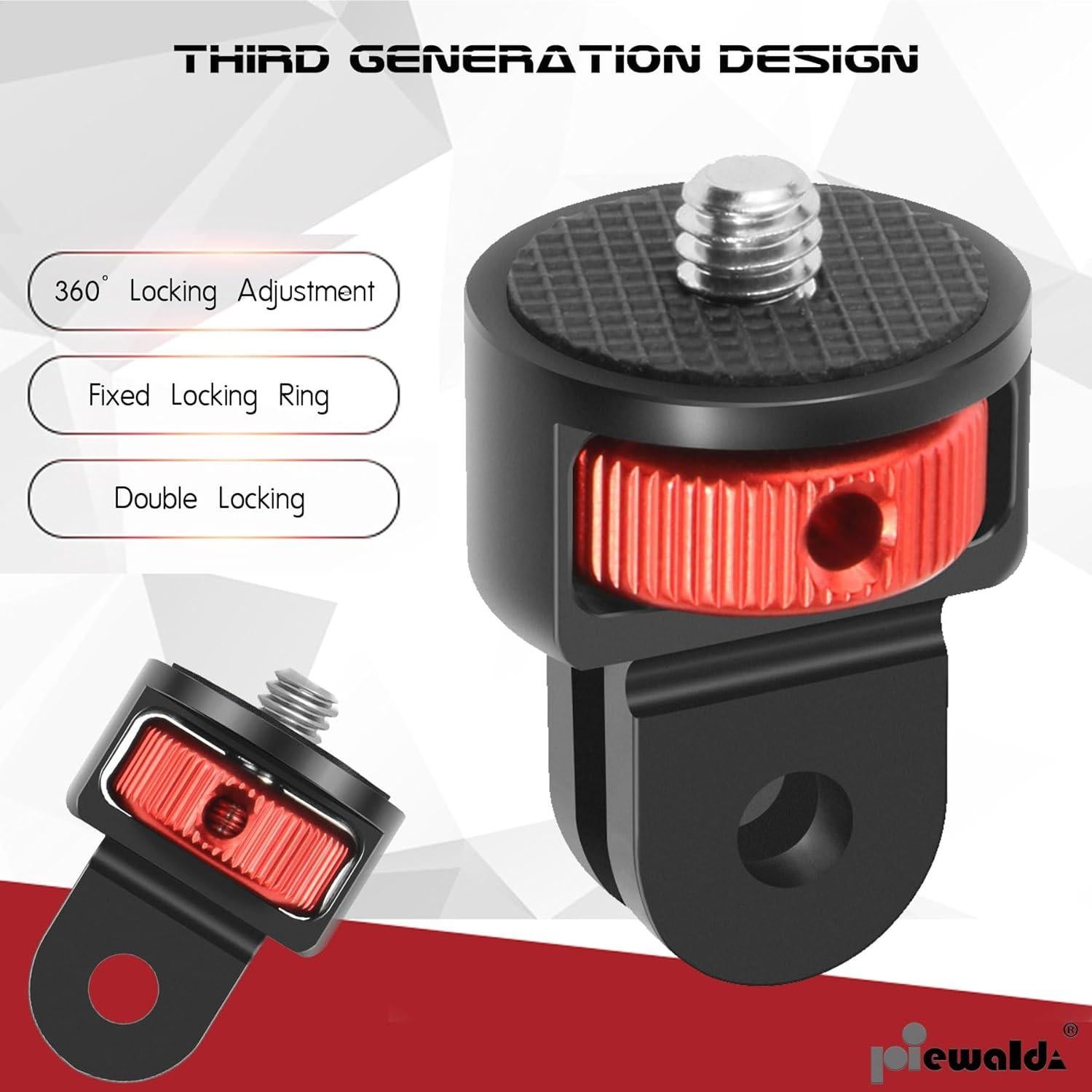 Adaptador de Montaje de Aluminio Liveda 1/4" para GoPro