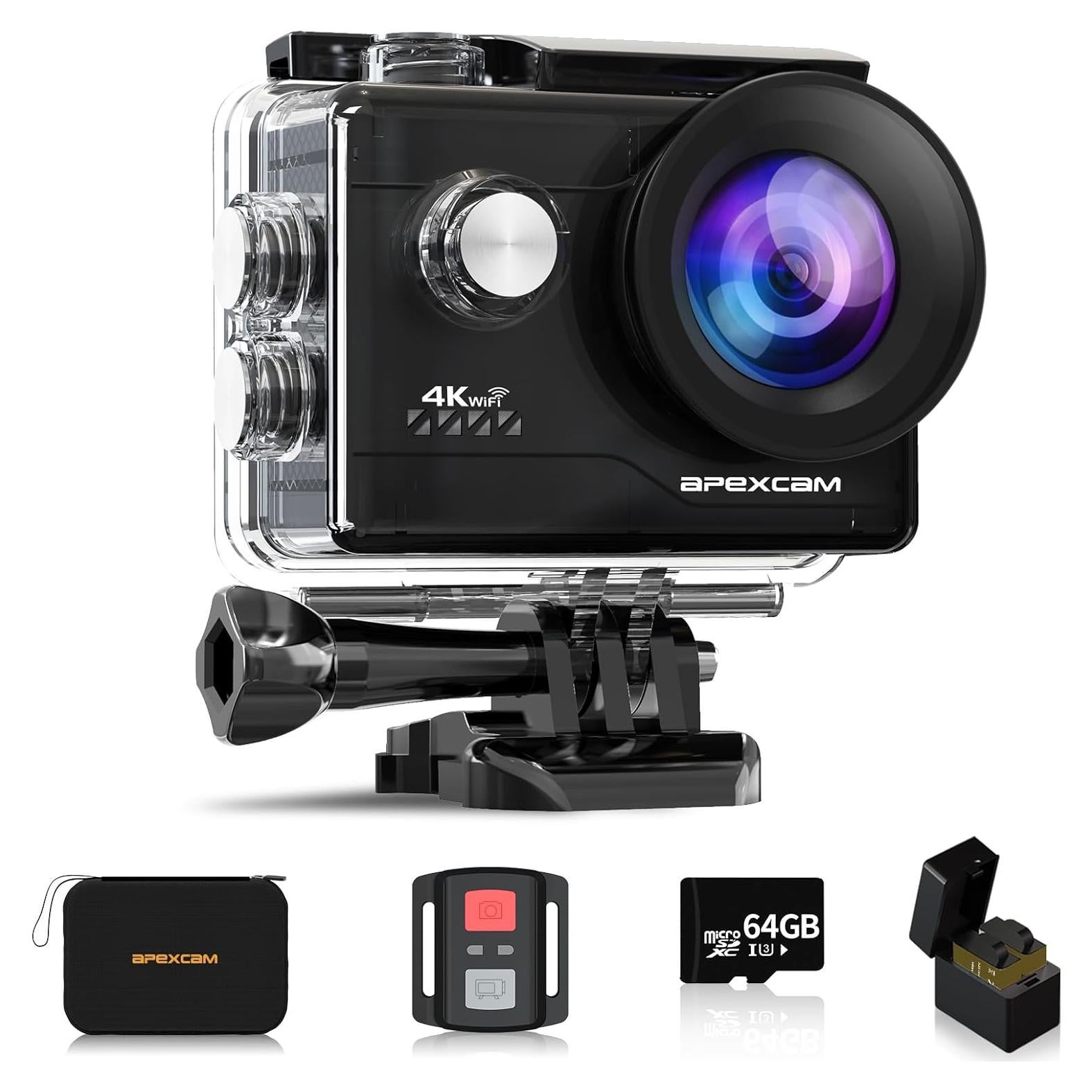 Cámara de Acción Apexcam M80AIR 4K 20MP con Tarjeta 64GB