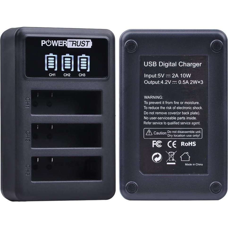 Paquete de 3 Baterías Recargables AZ16-1 + Cargador USB PowerTrust