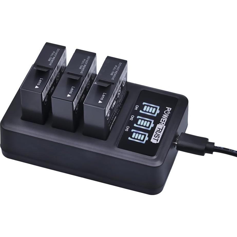 Paquete de 3 Baterías Recargables AZ16-1 + Cargador USB PowerTrust