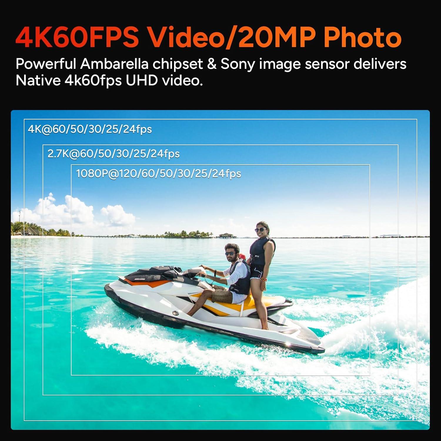 Cámara de acción SJCAM SJ10 Pro 4K 60fps impermeable