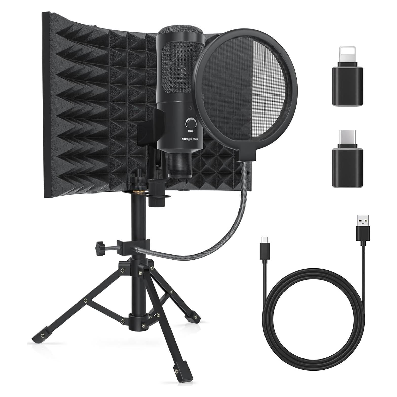 Micrófono de Estudio SwaykTech SWK3 con Escudo y Filtro