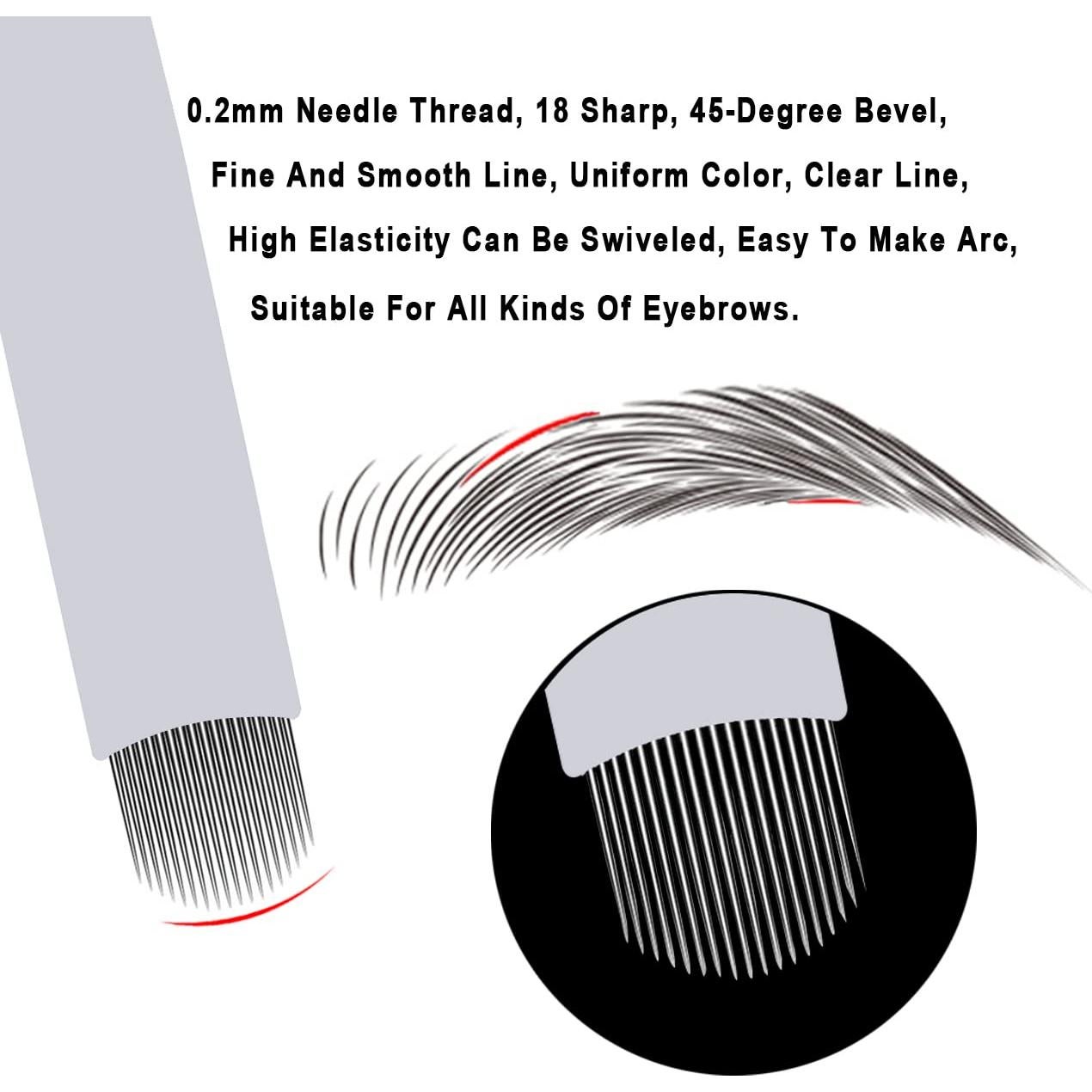 30 Agujas Desechables Microblading Kaiqikaixi 18U Estériles