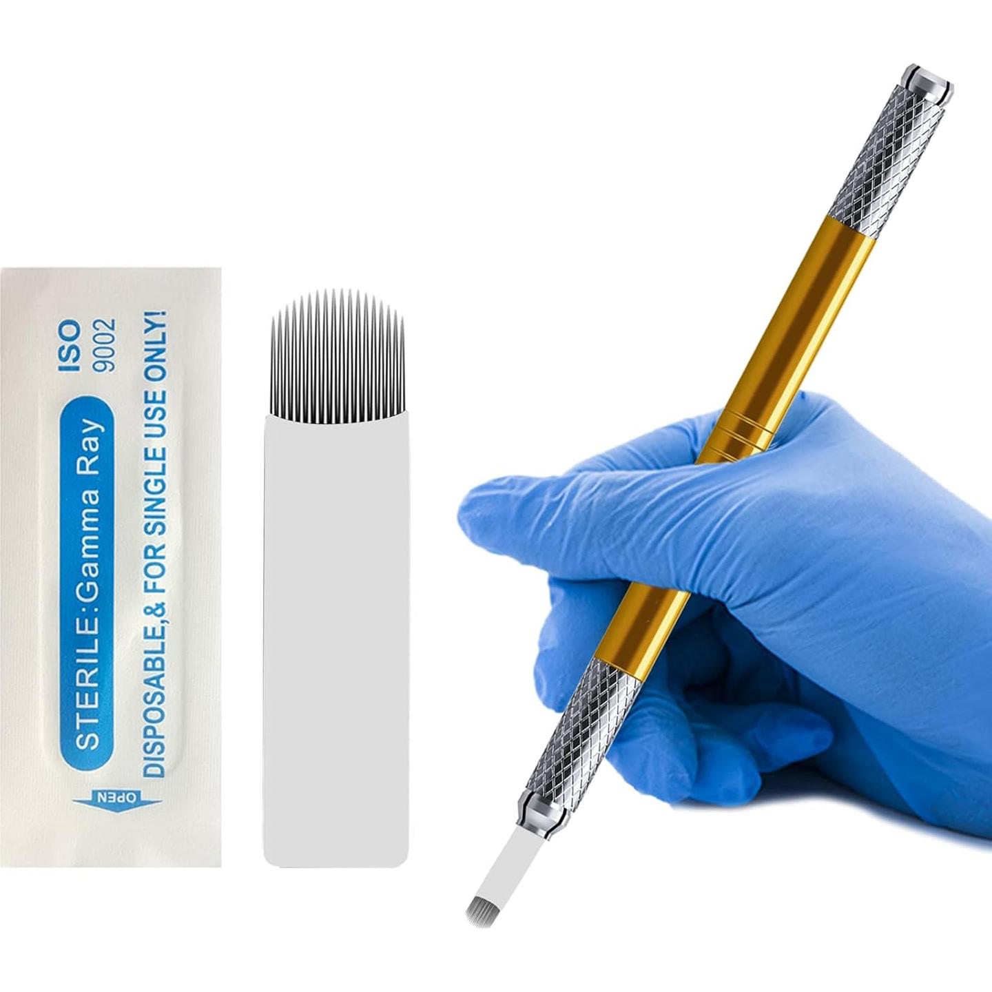 30 Agujas Desechables Microblading Kaiqikaixi 18U Estériles