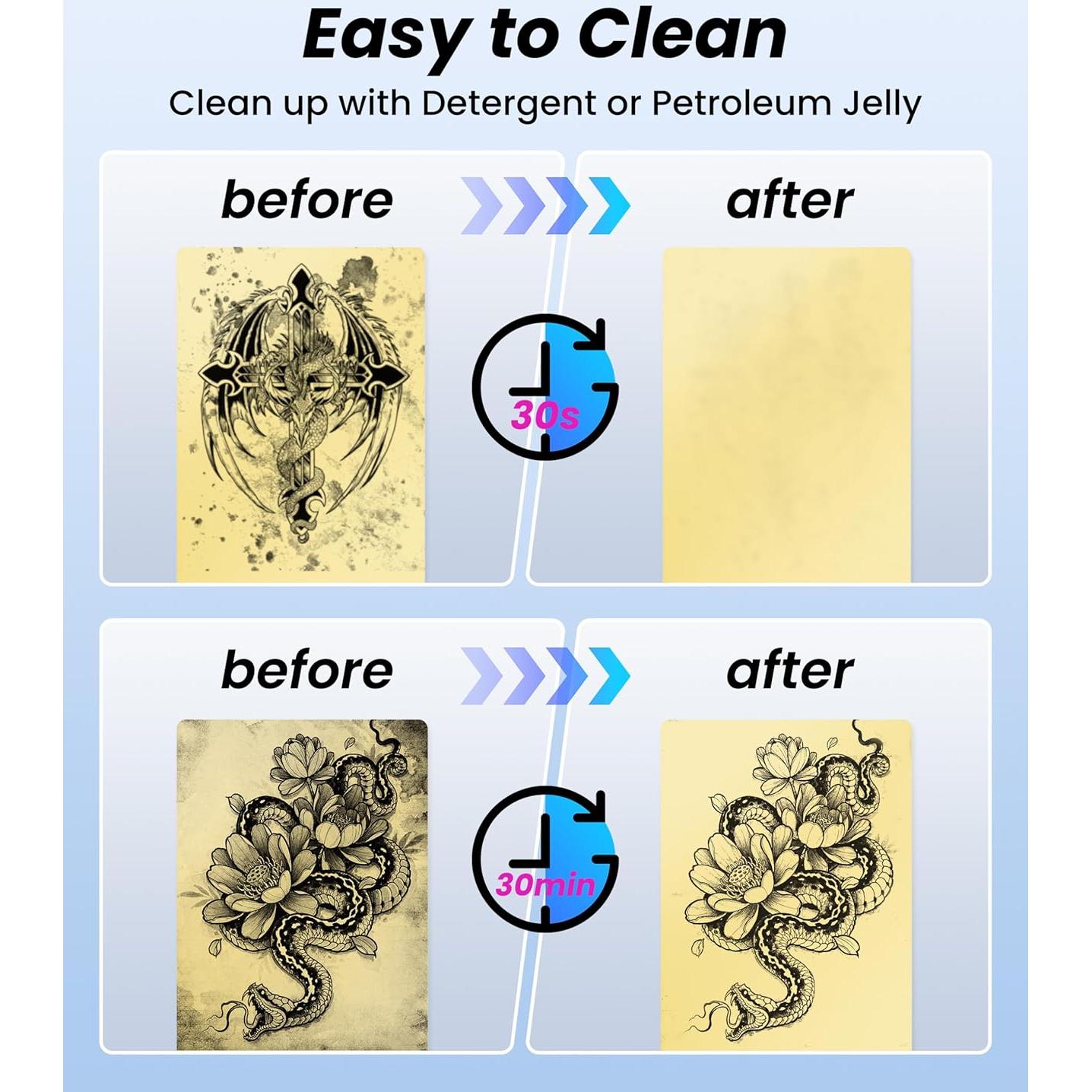 Piel Falsa de Tatuaje Phomemo 3MM - 5 Piezas 30.48x20.32cm