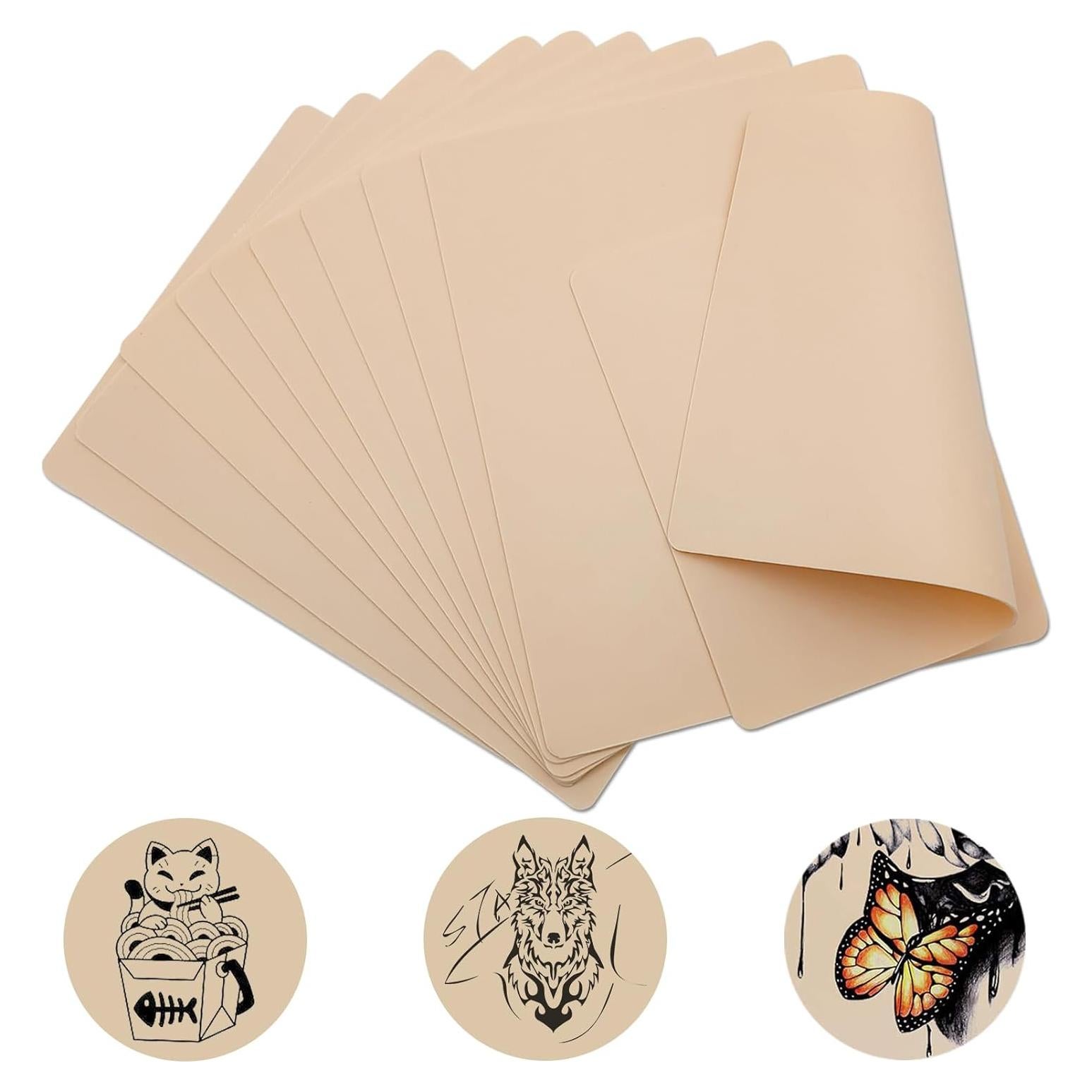 Piel Falsa para Tatuaje Emalla 10 Pcs 18.8x14.2 cm Doble Cara