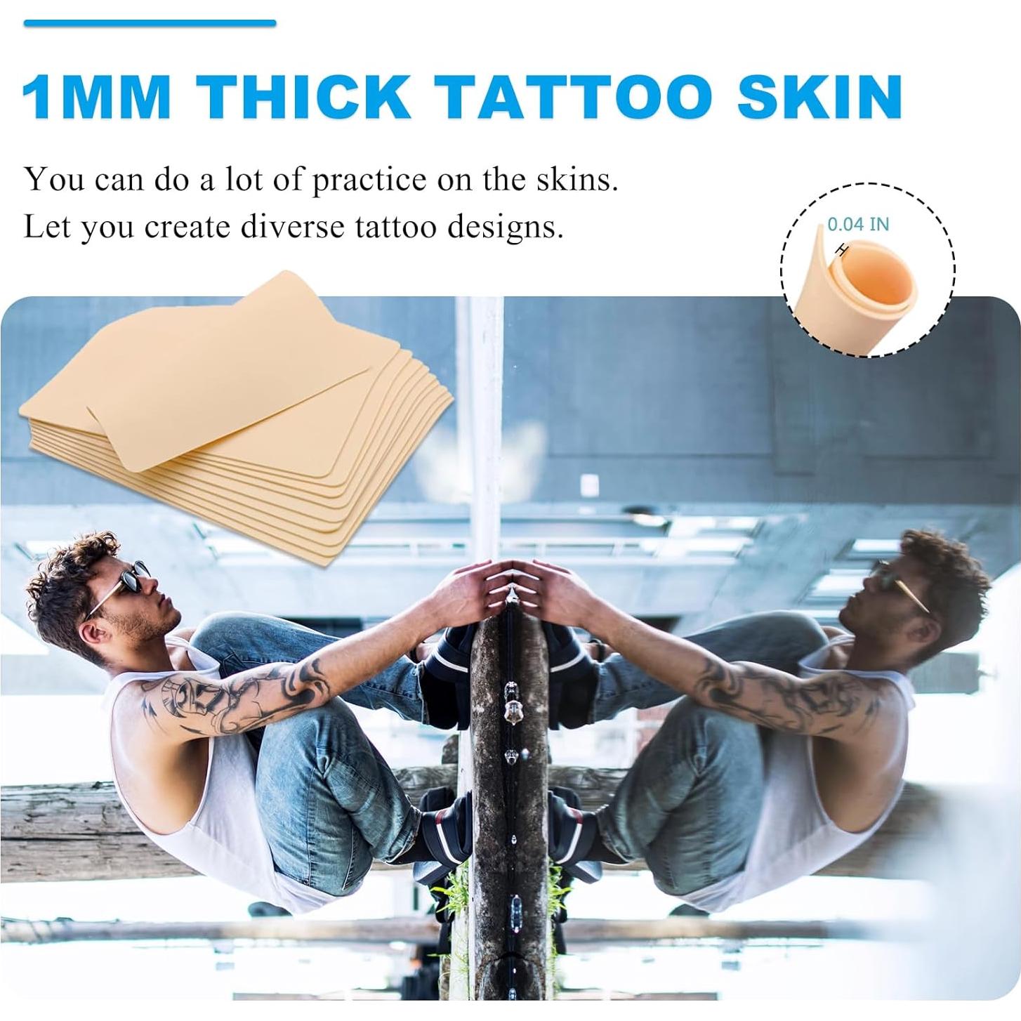 Piel Falsa para Tatuaje Emalla 10 Pcs 18.8x14.2 cm Doble Cara