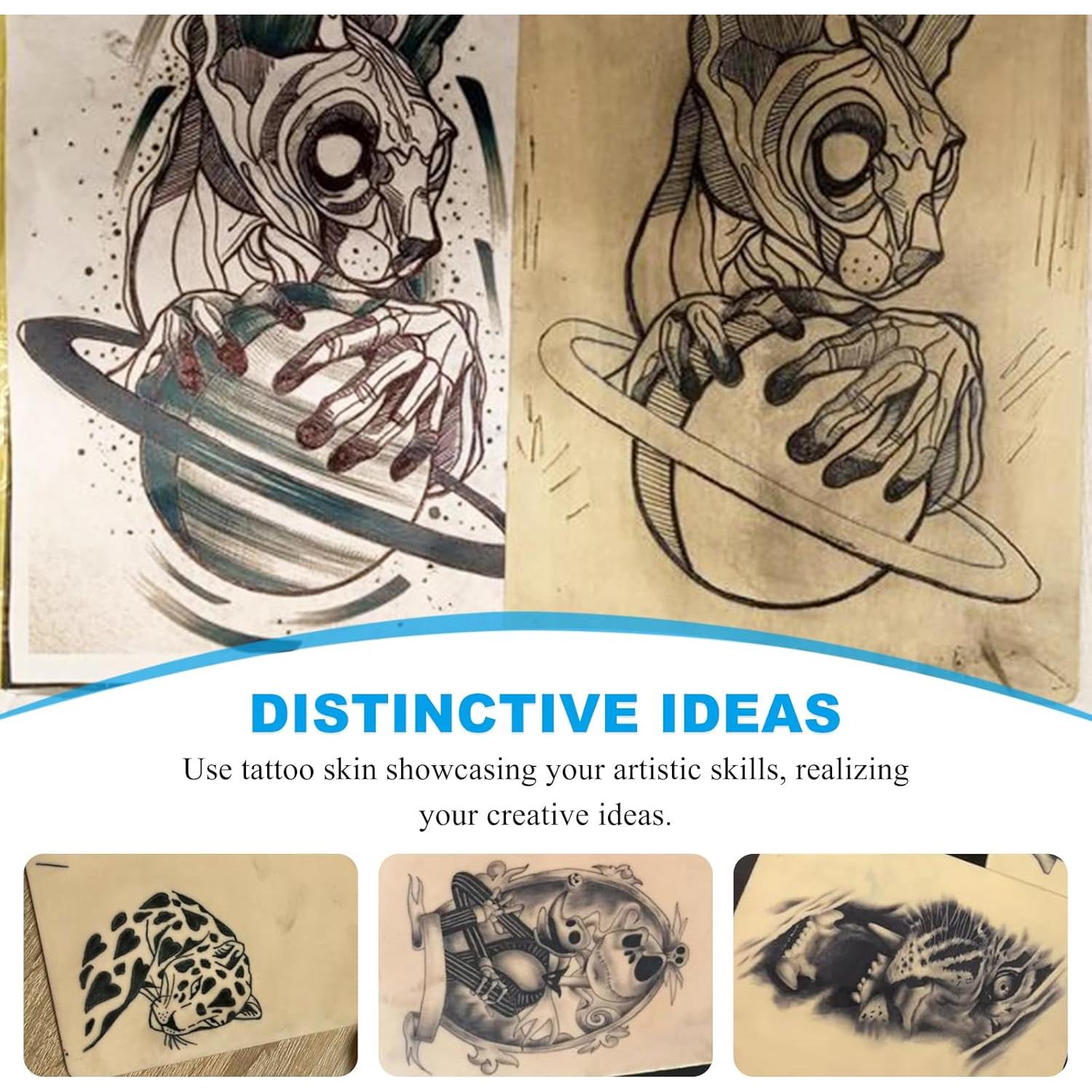 Piel Falsa para Tatuaje Emalla 10 Pcs 18.8x14.2 cm Doble Cara