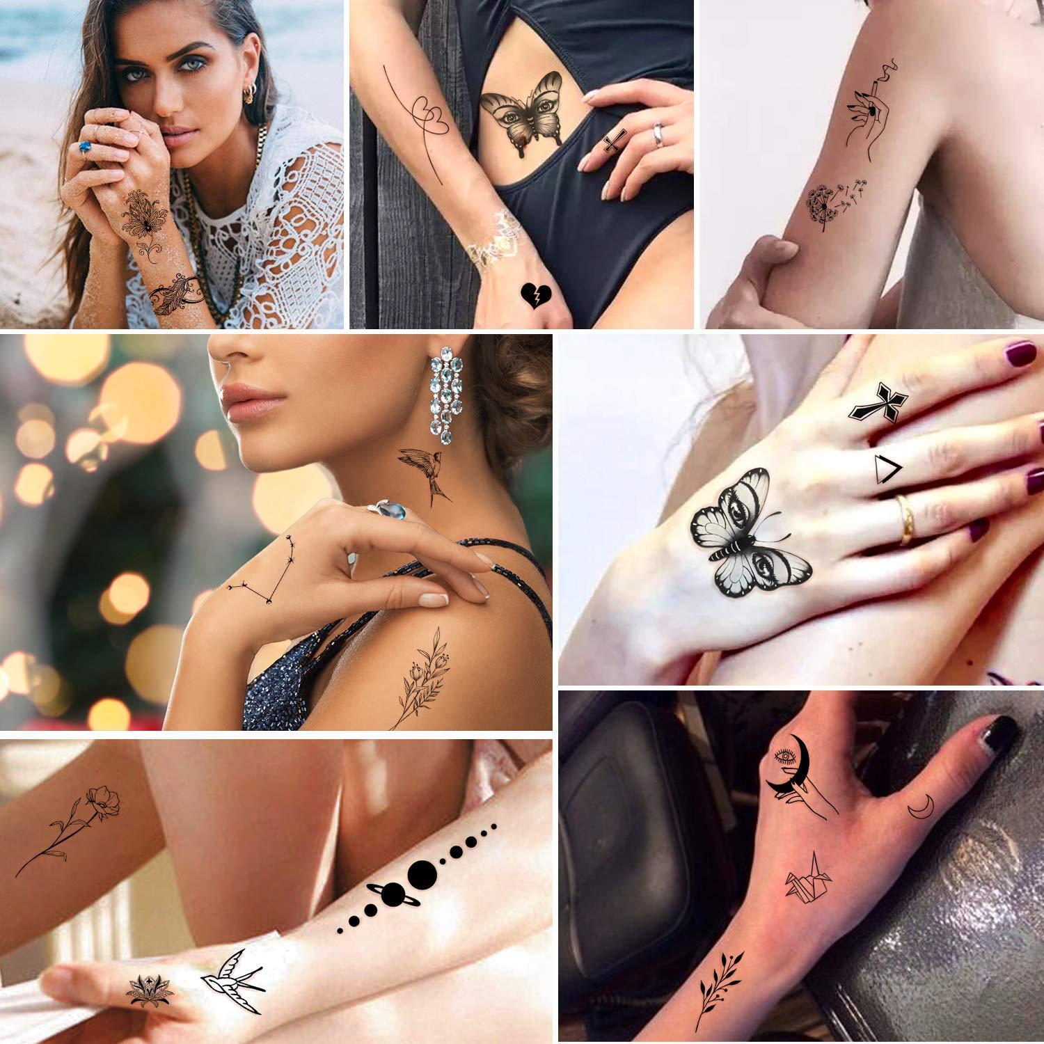 Tatuajes Temporales Impermeables Yazhiji - 49 Hojas de Flores