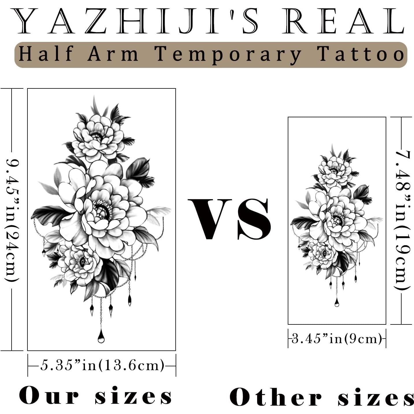 Tatuajes Temporales Impermeables Yazhiji - 49 Hojas de Flores