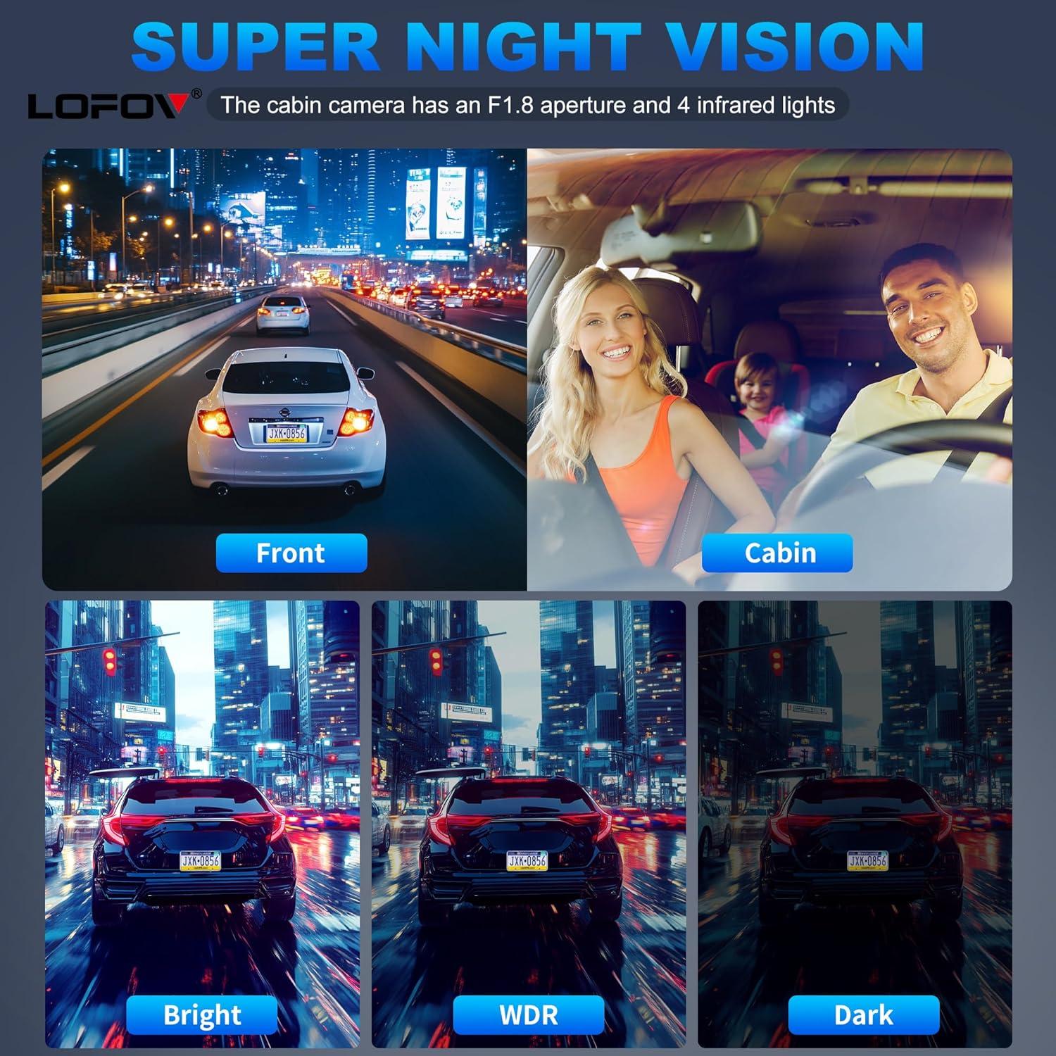 Cámara Dash 360° LOFOV 4 Canales FHD 1080P con 64GB