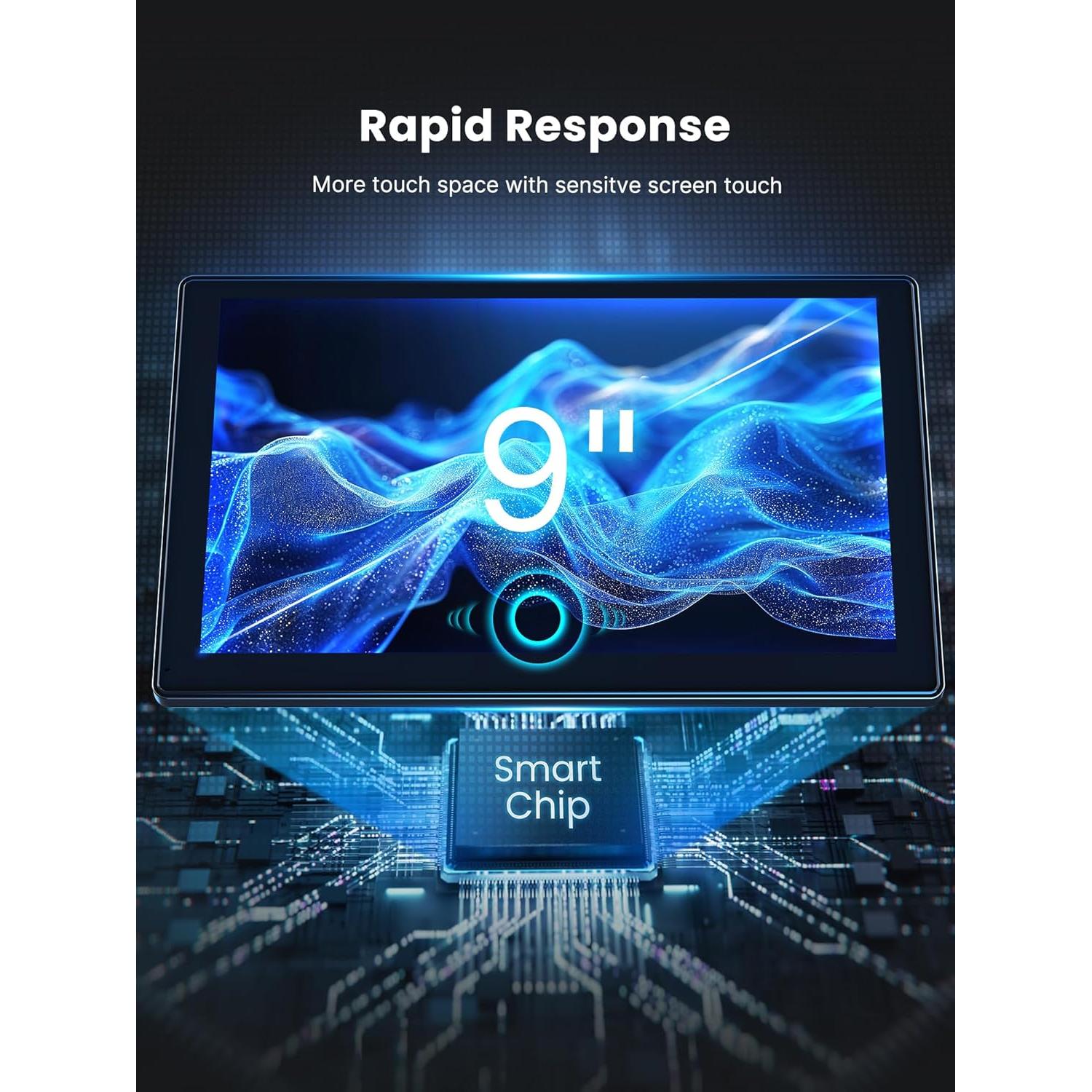 Pantalla CarPlay Portátil Jzones 9" Táctil Inalámbrica GPS 4K