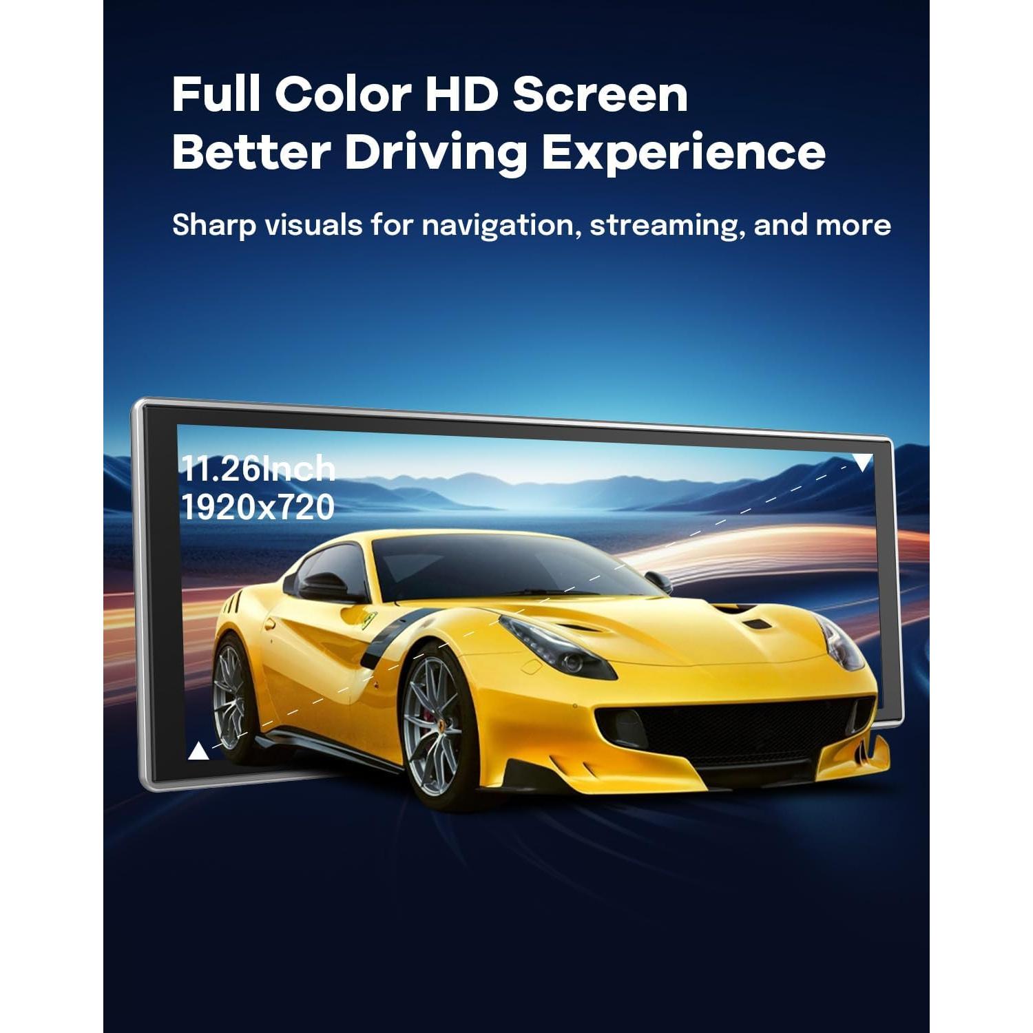 Pantalla Inalámbrica CarPlay ZUCWO 11.26" con Cámara 4K