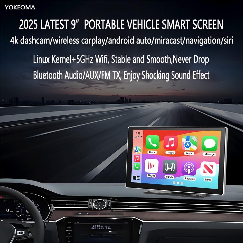 Pantalla Carplay Portátil SPDZ 9" con Cámara 4K y AHD1080P