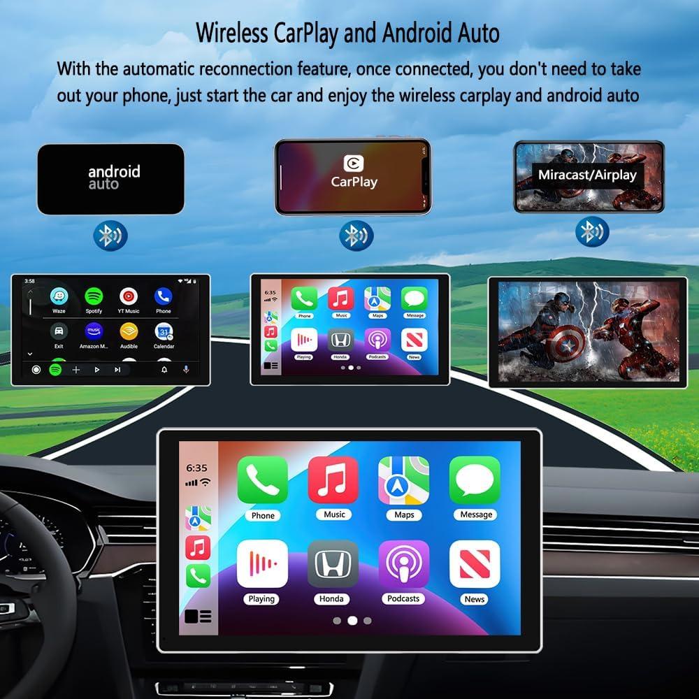 Pantalla Carplay Portátil SPDZ 9" con Cámara 4K y AHD1080P