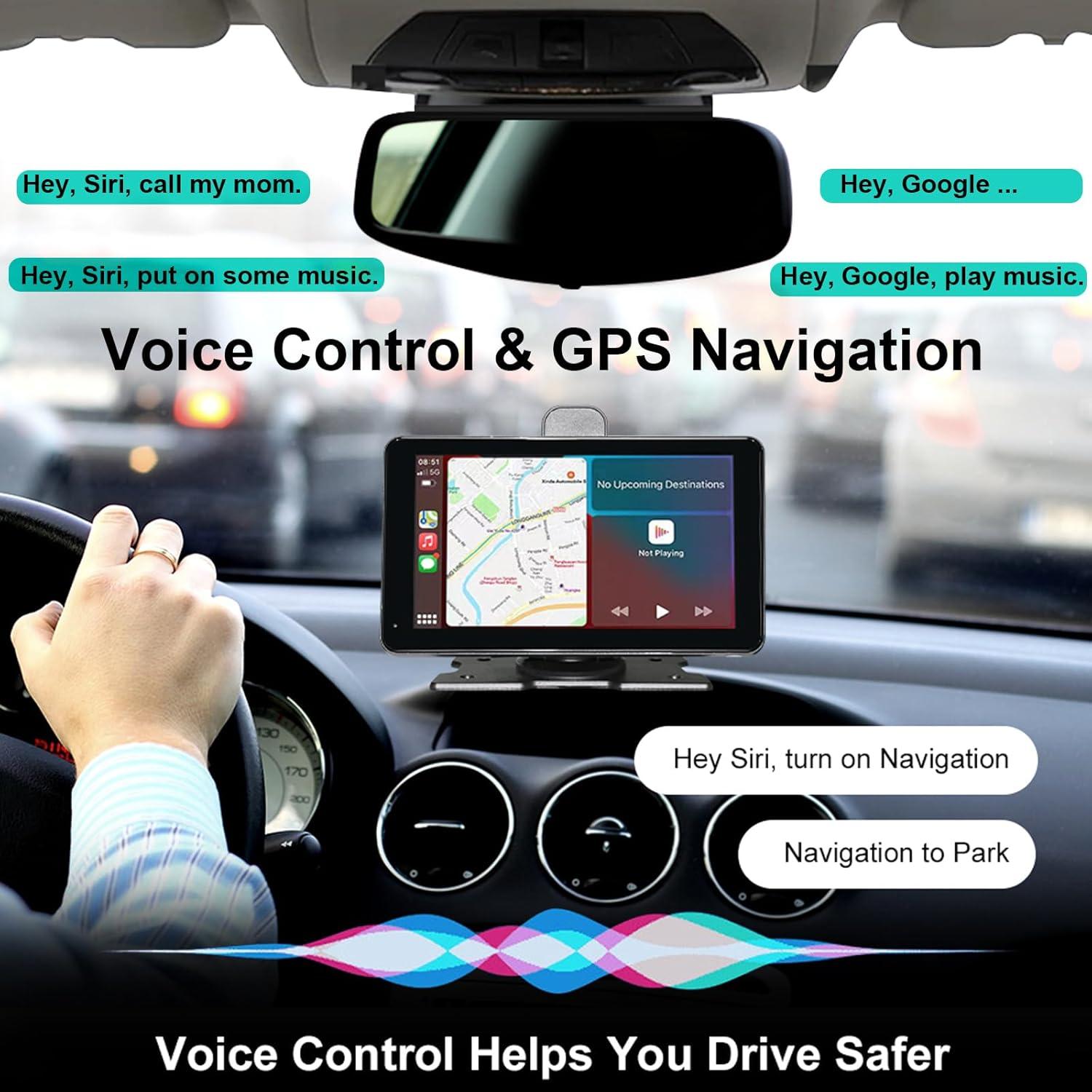 Pantalla Carplay Inalámbrica Oekihow 7" con Cámara 4K y GPS