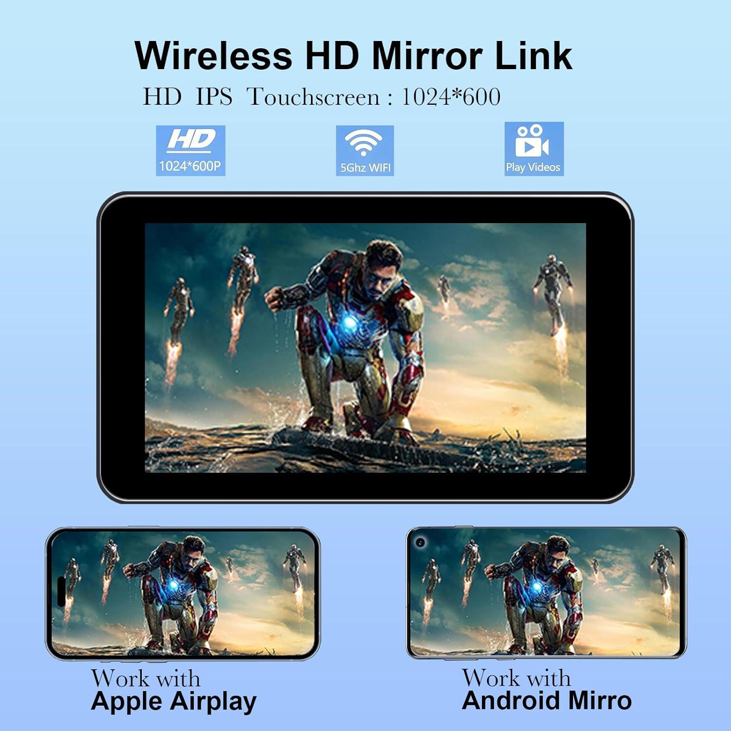 Pantalla Carplay Inalámbrica Oekihow 7" con Cámara 4K y GPS