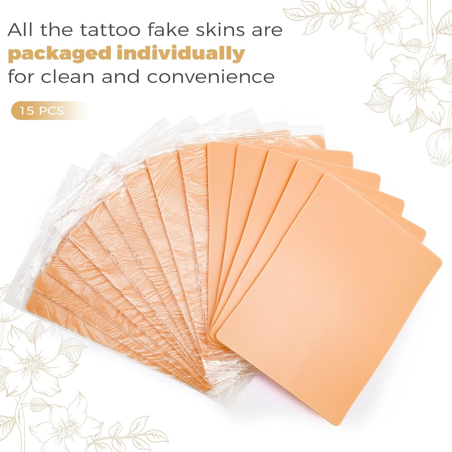 15 Piezas Piel de Tatuaje Falsa SHATGYI 3mm Doble Cara