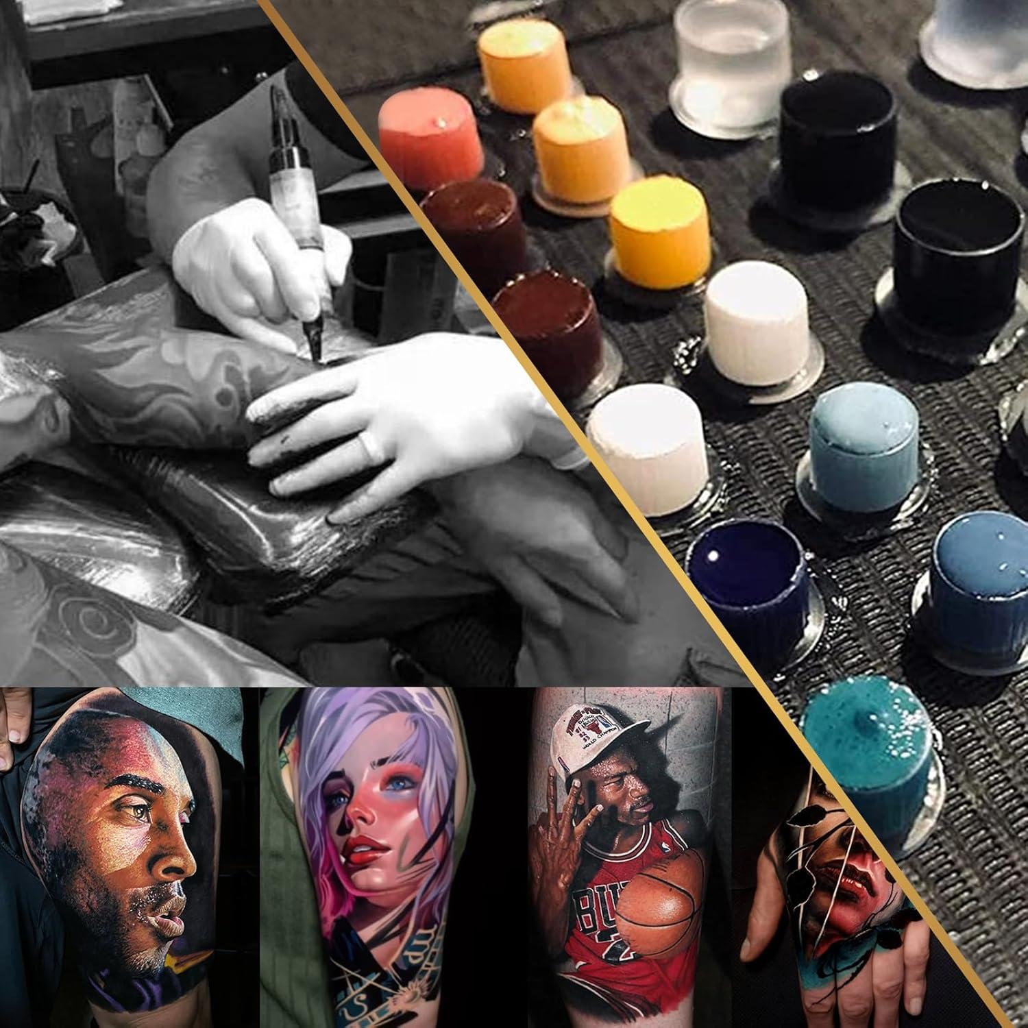 Kit de Práctica de Tatuaje Jconly - 10 Piezas de Piel Sintética y 300 Copas de Tinta