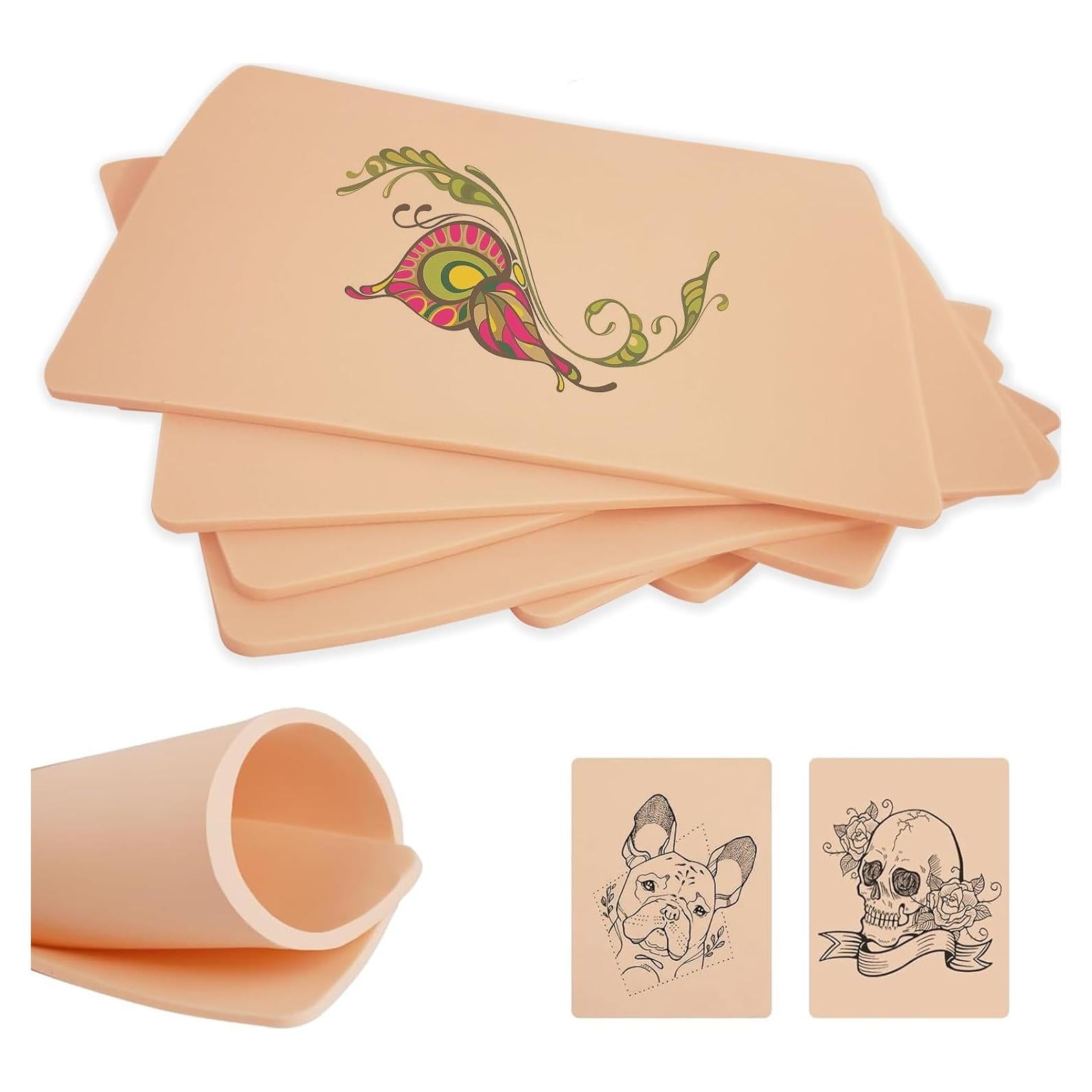 Piel de Práctica para Tatuaje Yangna 8Pcs 19x14cm Silicona