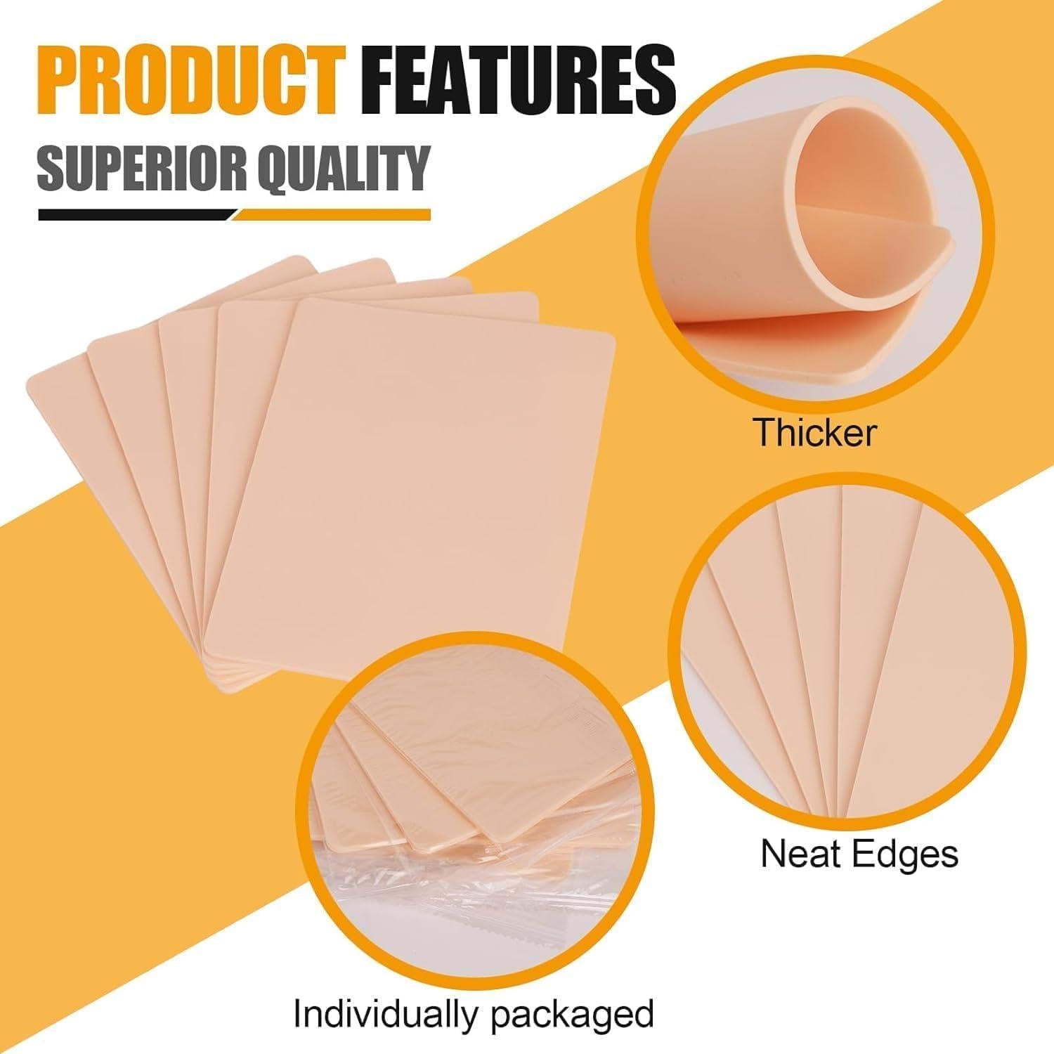 Piel de Práctica para Tatuaje Yangna 8Pcs 19x14cm Silicona