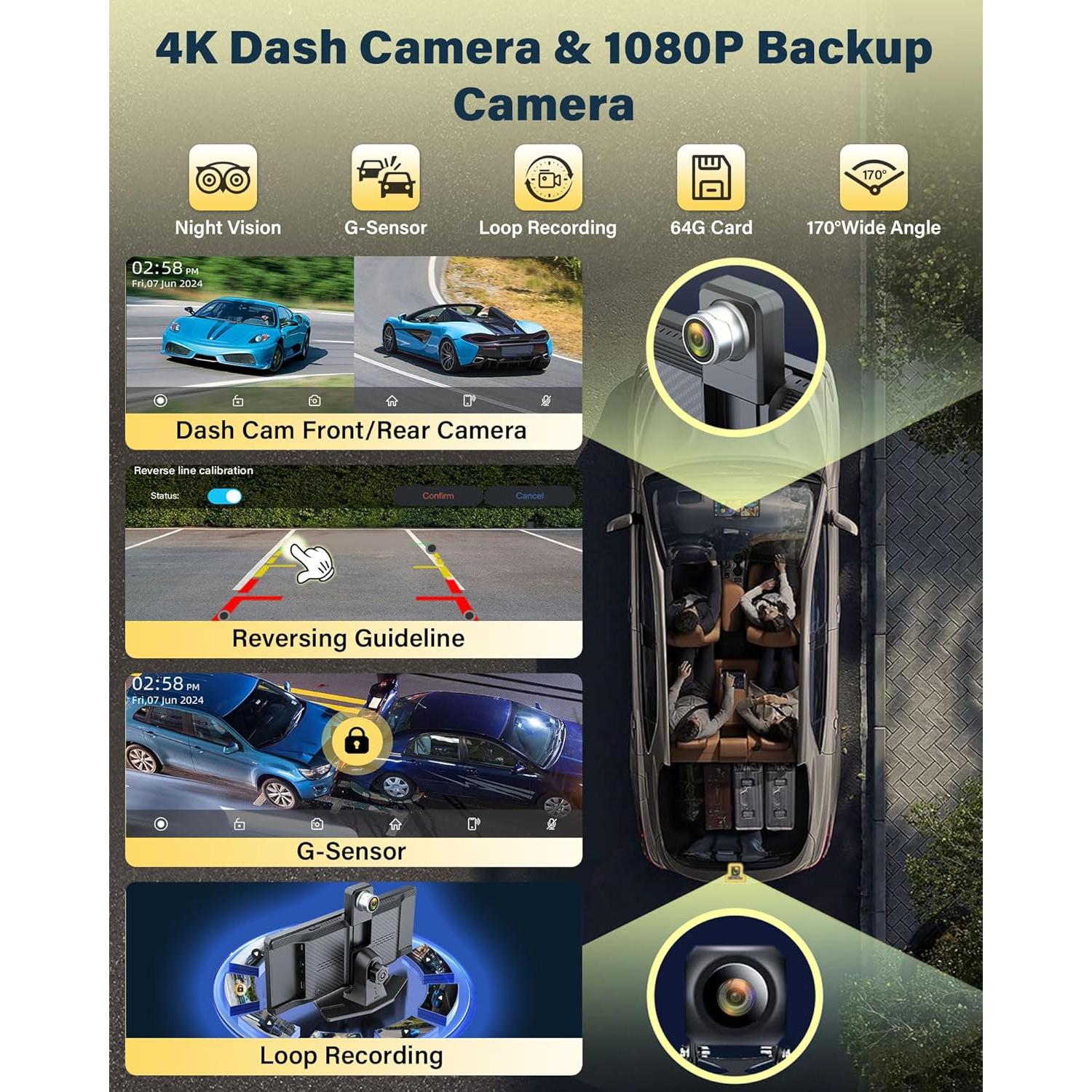 Pantalla Carplay 10.26" Jansite con Cámara 4K Rotatable