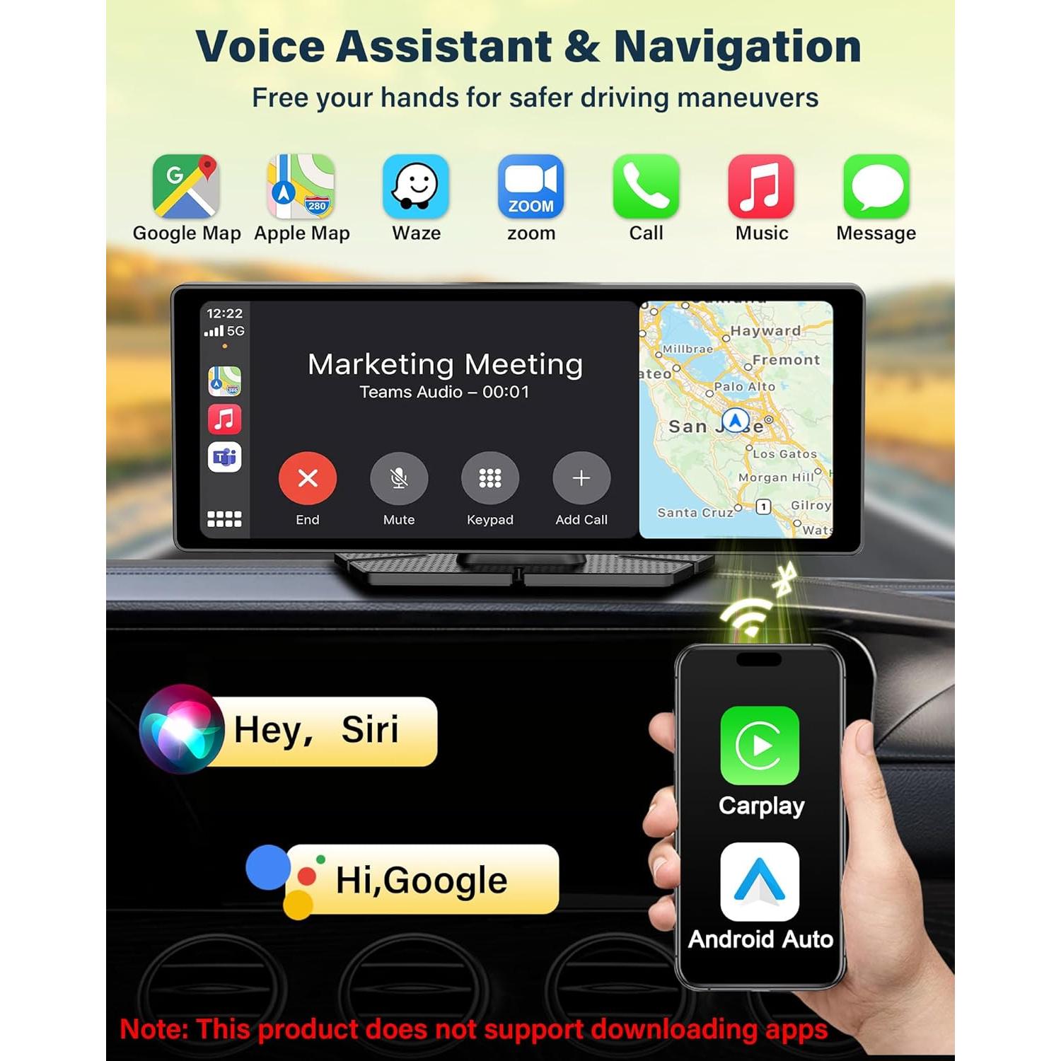 Pantalla Carplay 10.26" Jansite con Cámara 4K Rotatable