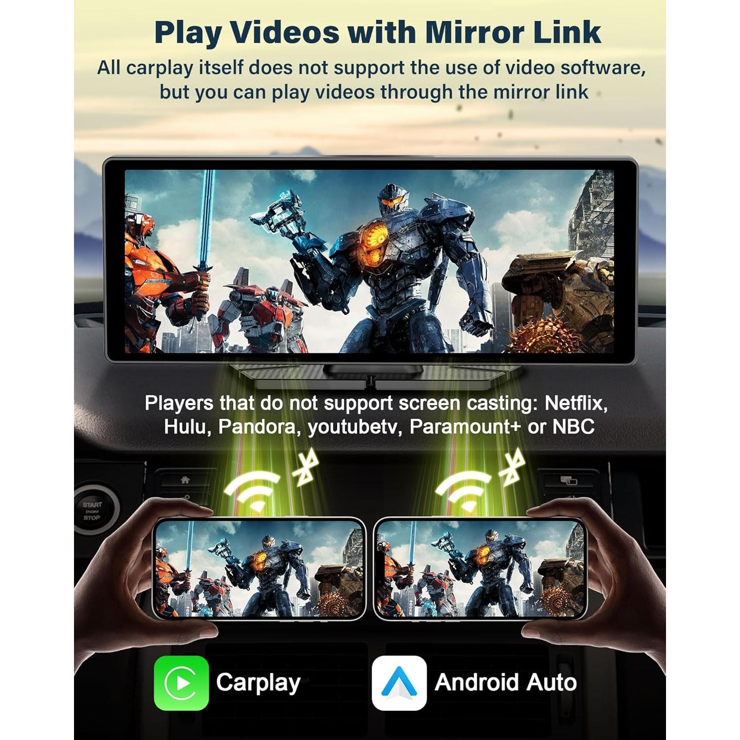 Pantalla Carplay 10.26" Jansite con Cámara 4K Rotatable