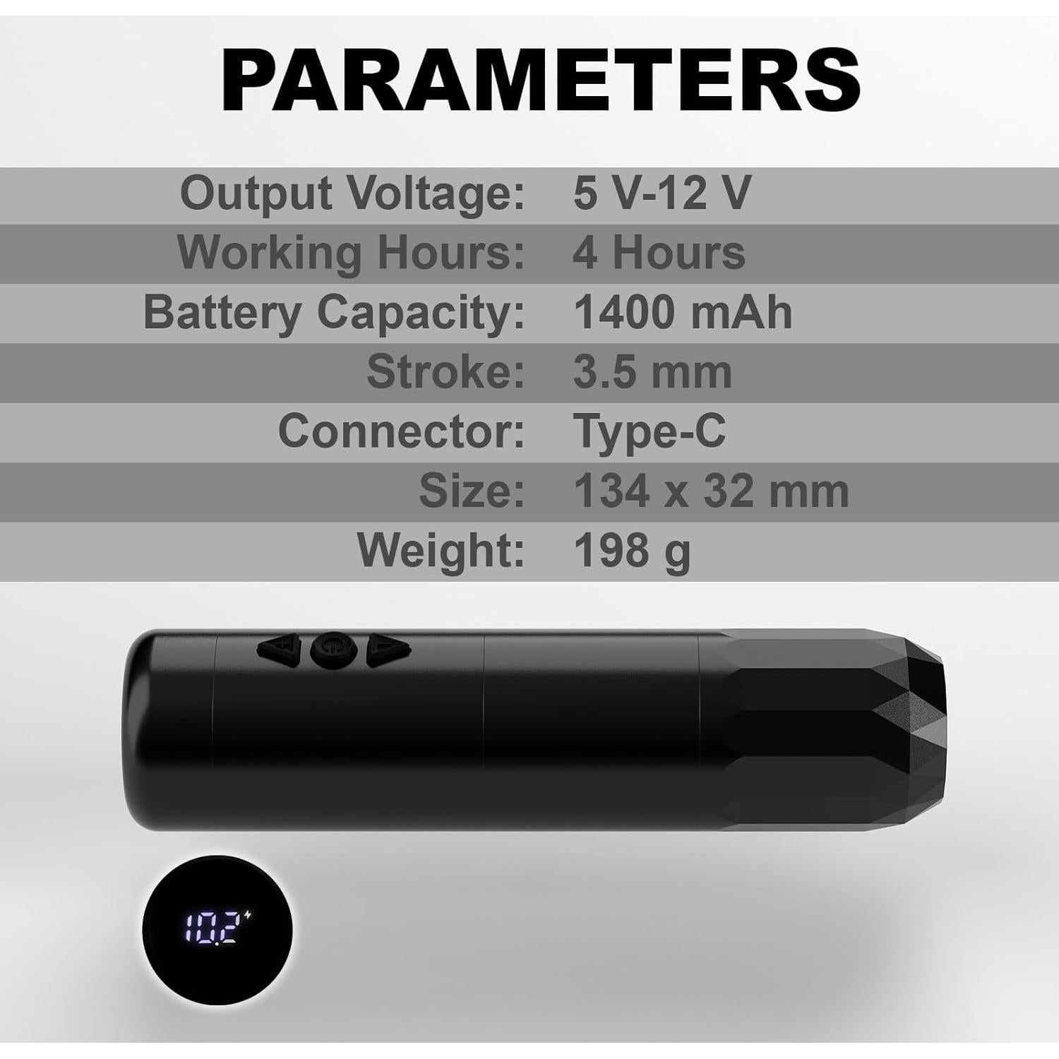 Kit de Tatuaje Inalámbrico Effeer E79 con Pantalla LED y 40 Agujas