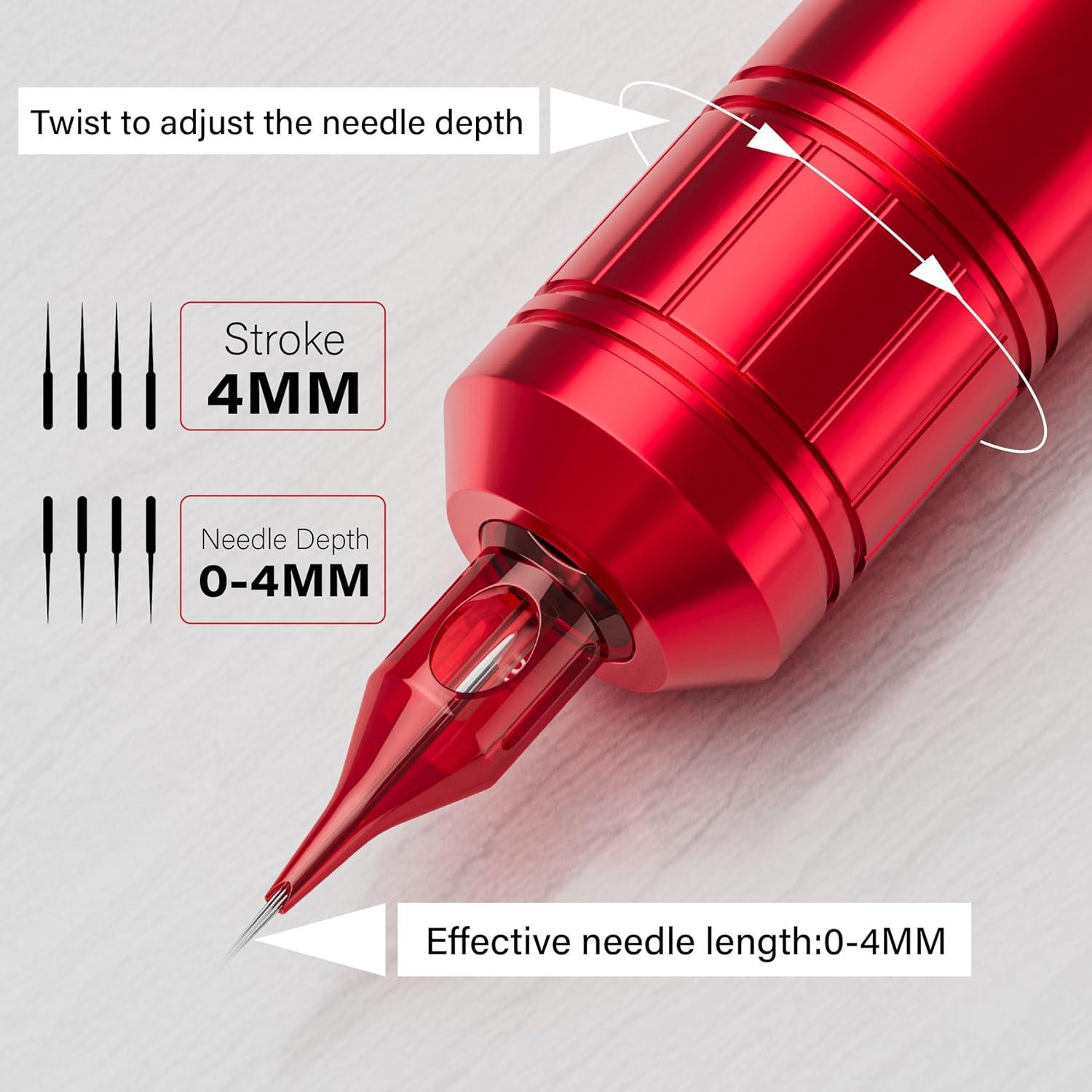 Kit de Tatuaje Inalámbrico Neebol para Principiantes - 20 Agujas, 8 Tintas