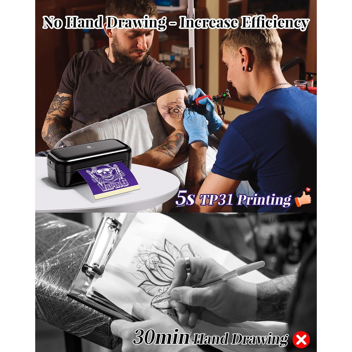 Impresora de Tatuajes Phomemo TP31 - Portátil, 30 Hojas, Bluetooth