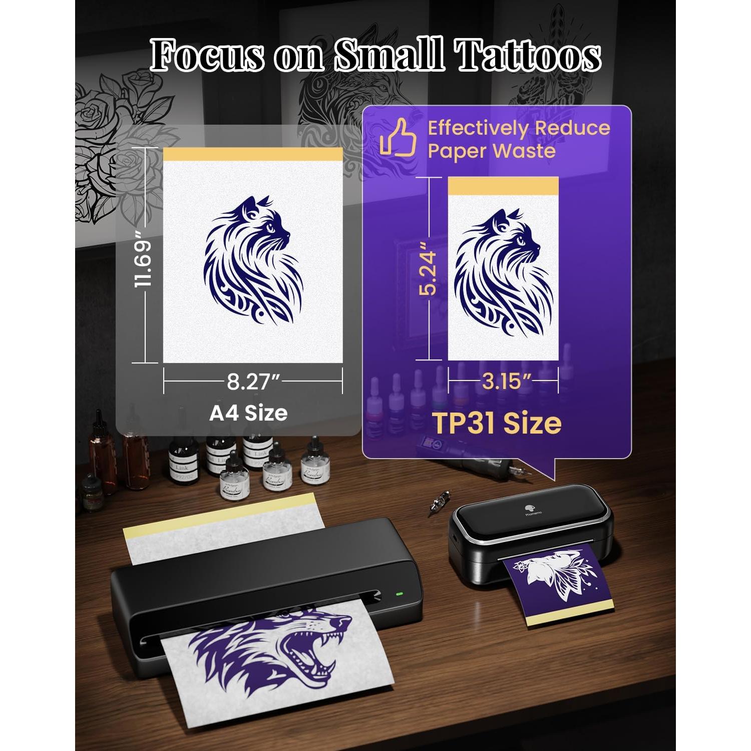 Impresora de Tatuajes Phomemo TP31 - Portátil, 30 Hojas, Bluetooth