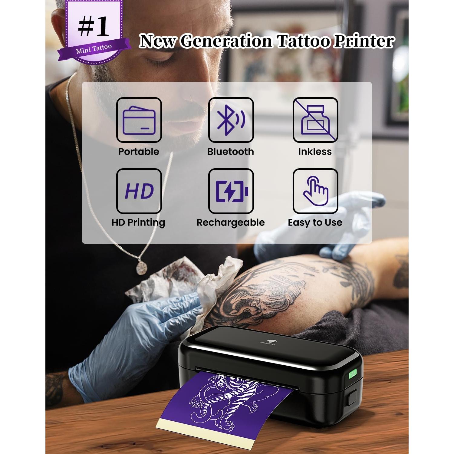 Impresora de Tatuajes Phomemo TP31 - Portátil, 30 Hojas, Bluetooth