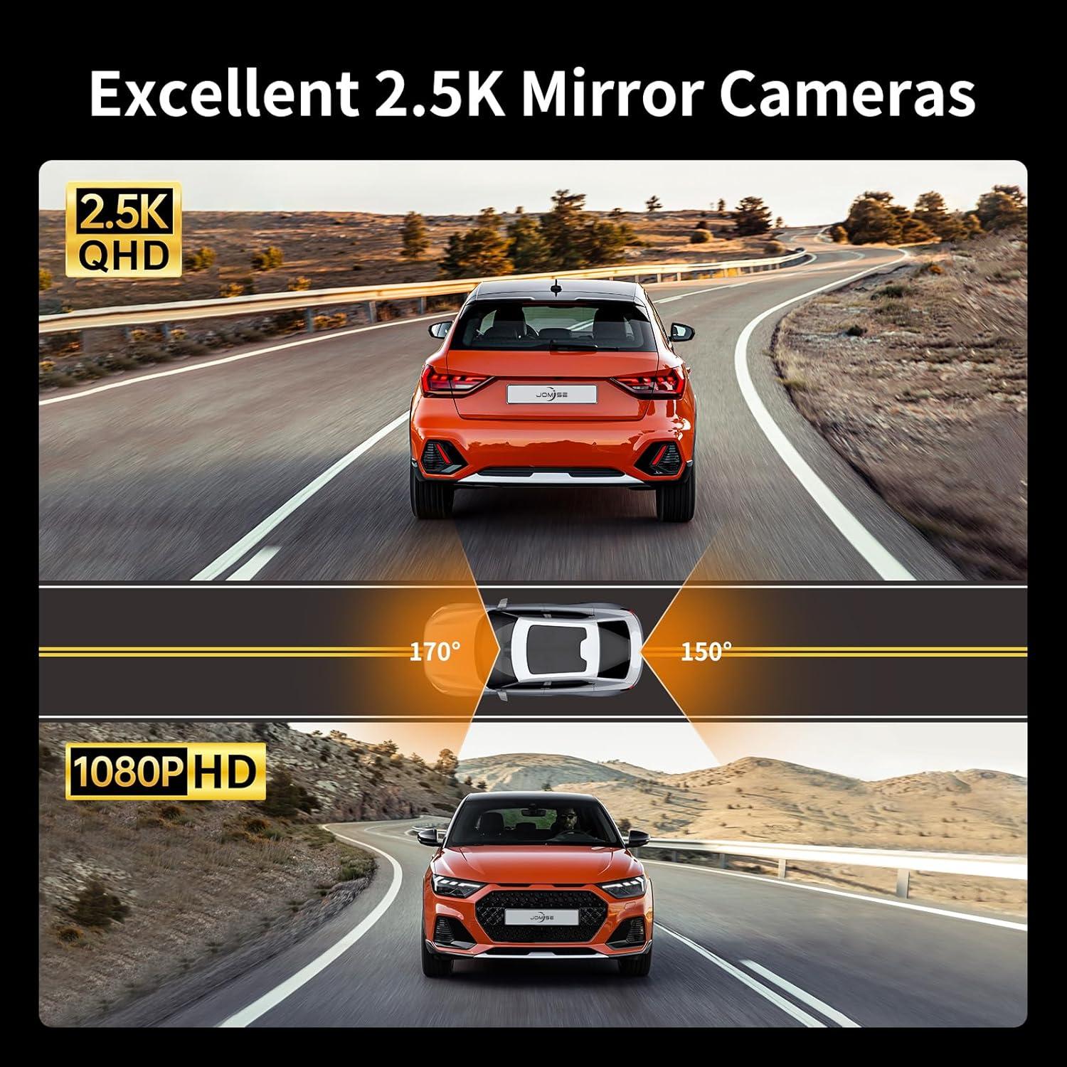 Cámara de Tablero Espejo 12" JOMISE K17 Pro 2.5K Carplay