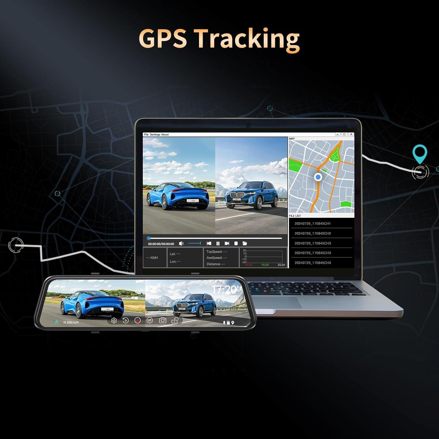 Cámara de Tablero Espejo 12" JOMISE K17 Pro 2.5K Carplay