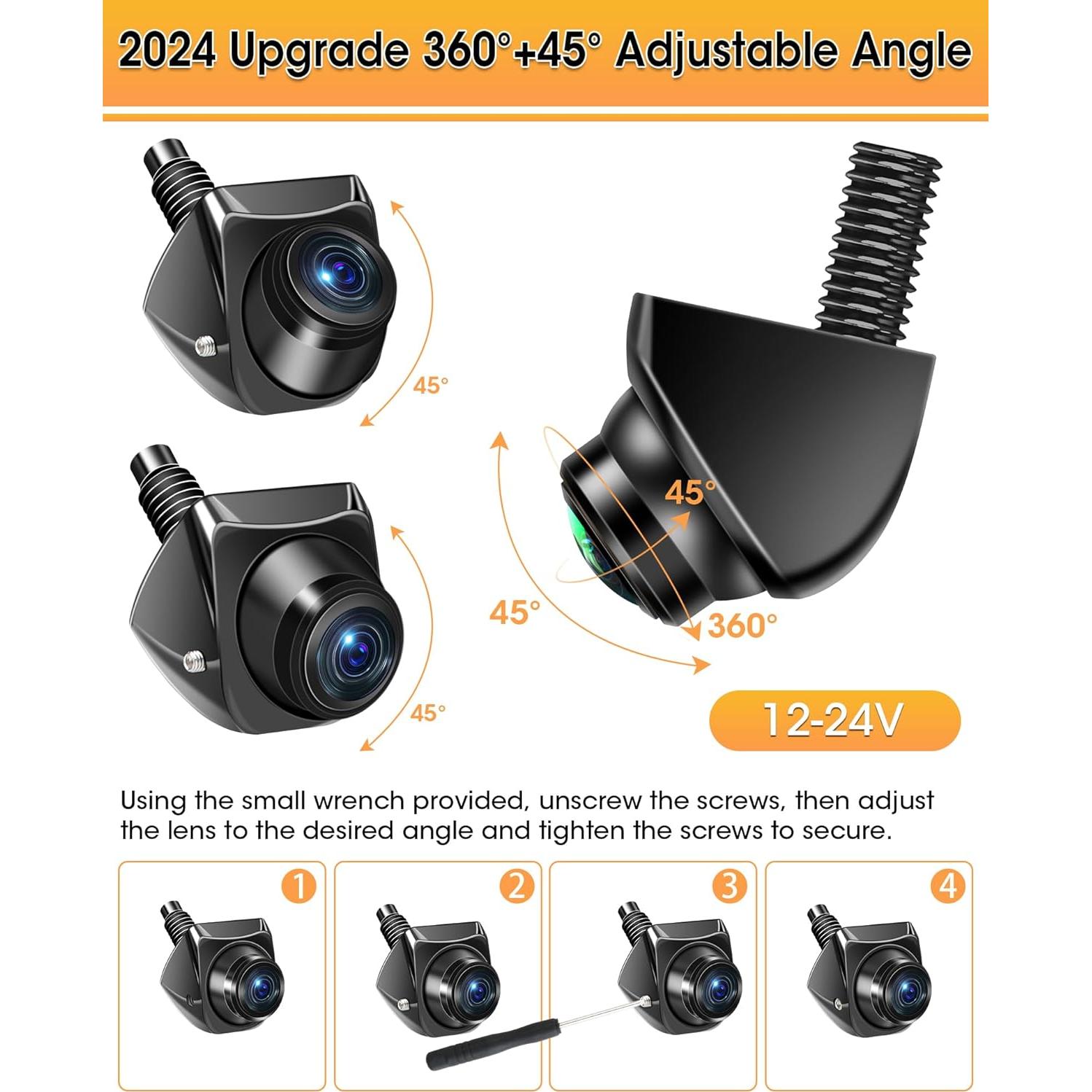 Cámara de Respaldo Jelkuz 1080P 170° Visión Nocturna IP69K