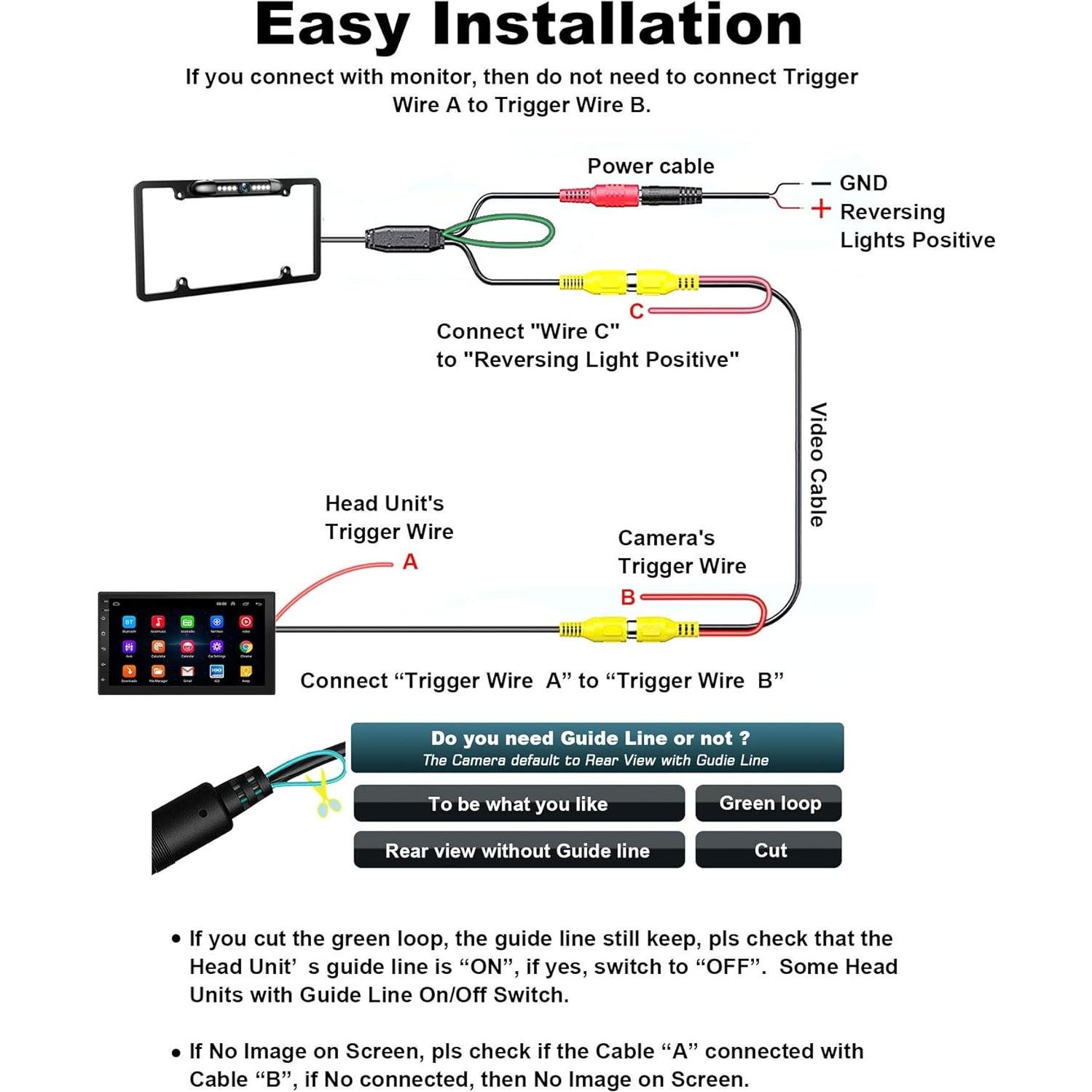 Cámara de Respaldo GLK con Marco de Matrícula HD 170°